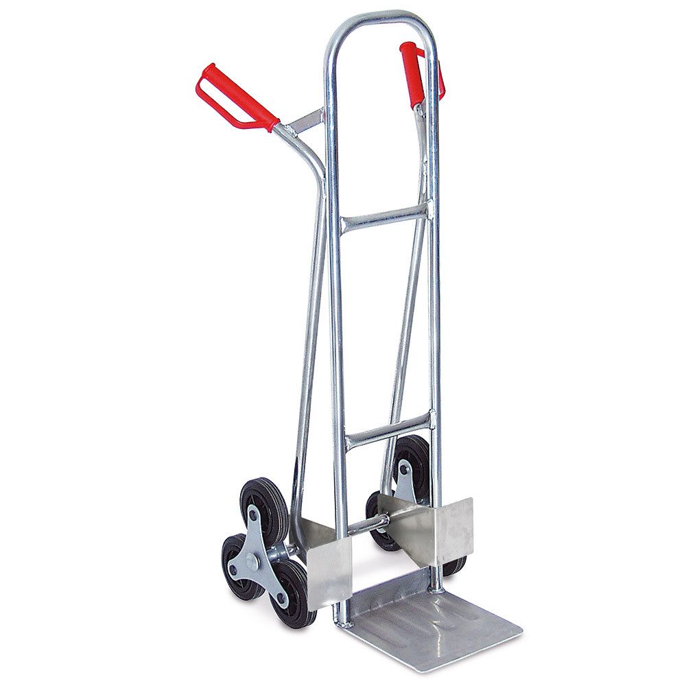 BRB-Lagertechnik Treppensackkarre Treppenkarre aus Alu, BxTxH 520x560x1210 mm, Für den sicheren Transport auf Treppen