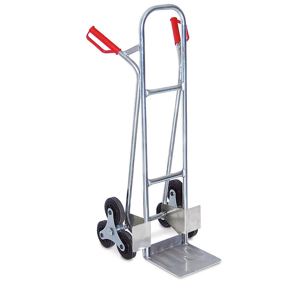 BRB-Lagertechnik Treppensackkarre Treppenkarre aus Alu, BxTxH 520x560x1210 mm, Für den sicheren Transport auf Treppen