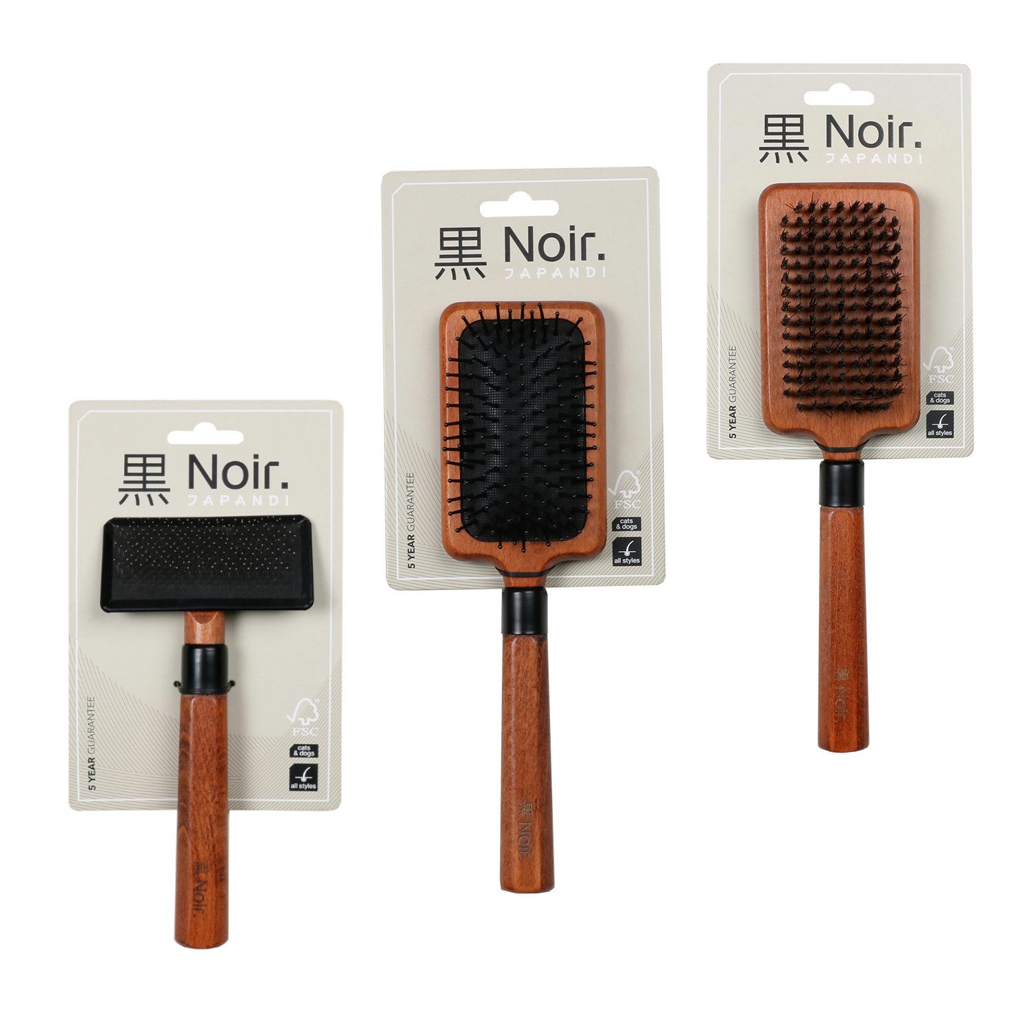 EBI Fellbürste EBI Noir Japandi Set Daily Care - M