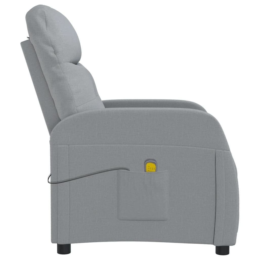 Massagesessel Hellgrau vidaXL (1-St) Massagesessel Stoff