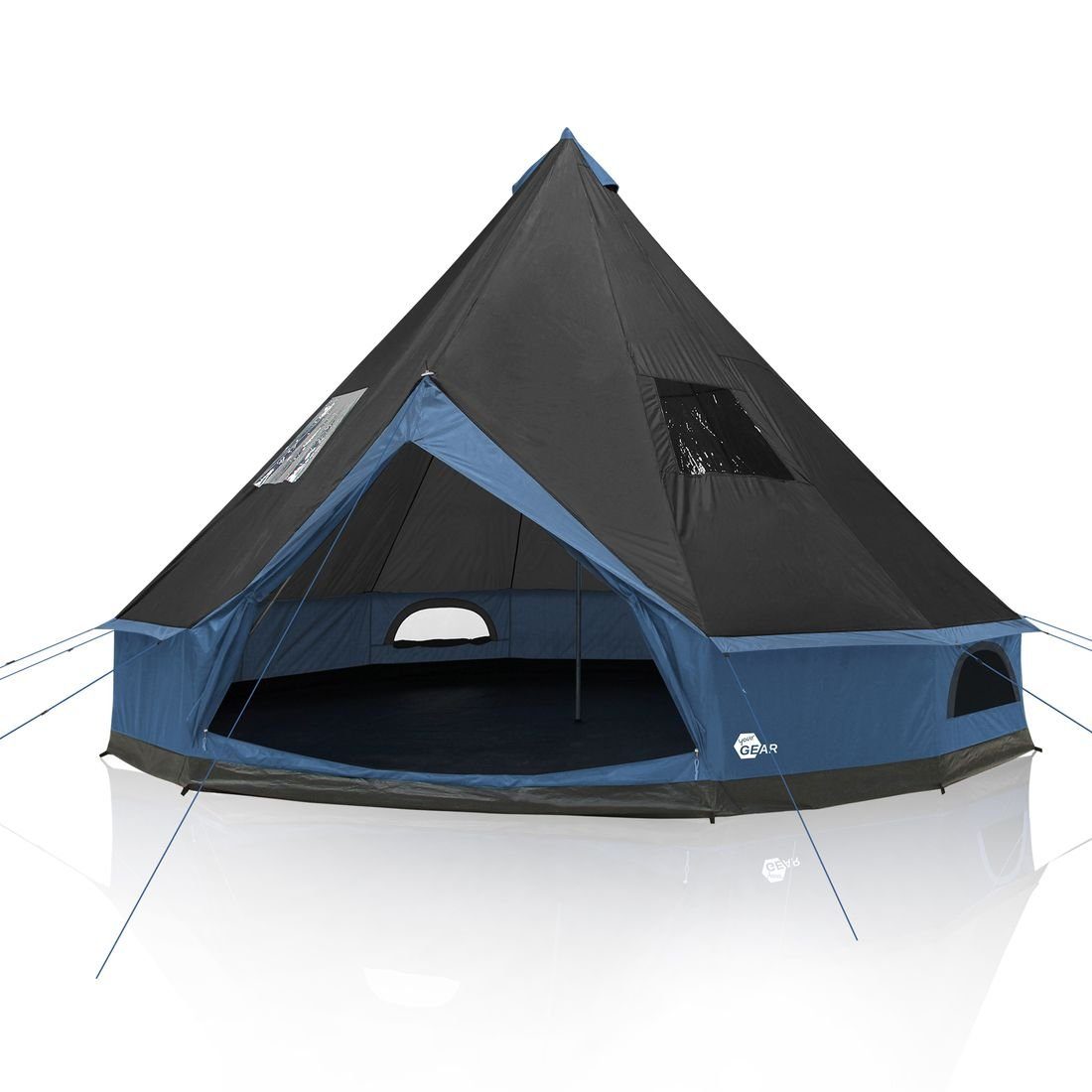 Zelt Mann Stehhöhe, yourGEAR - Familienzelt 400 6 Ravello Tipizelt yourGEAR Tipi-Zelt 6 Personen: 4