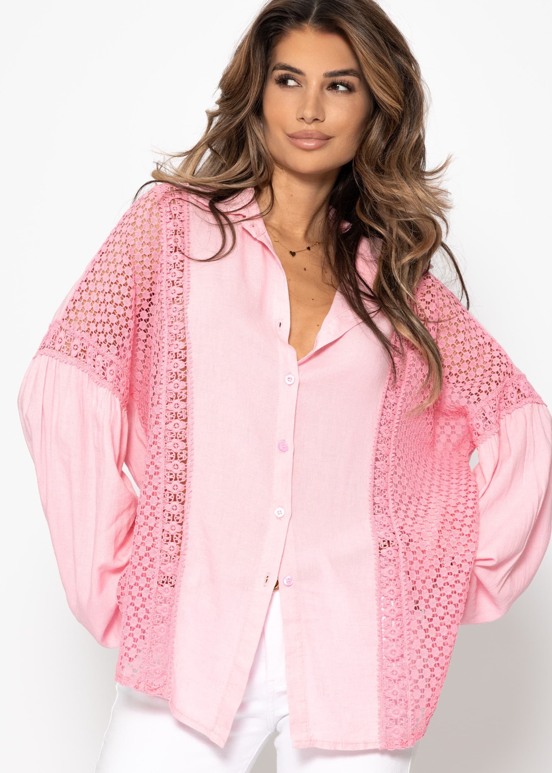 SASSYCLASSY Langarmbluse Leinen Bluse Damen mit günstig online kaufen