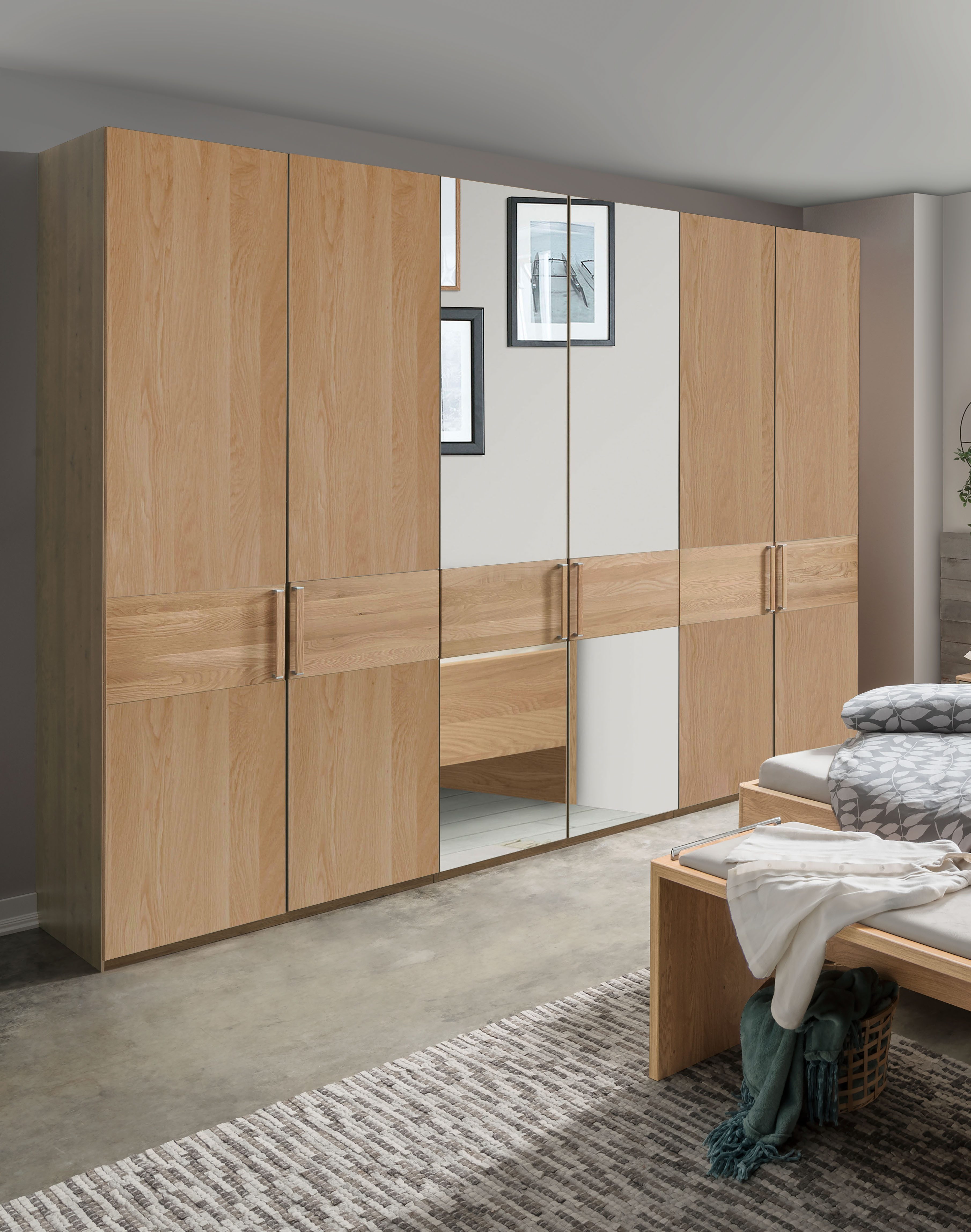 WIEMANN Kleiderschrank Kiruna mit Kristallspiegel