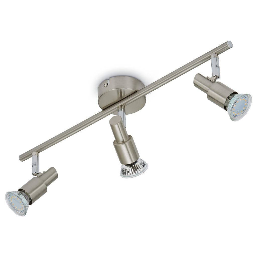 Briloner Leuchten LED Deckenleuchte 2907-032, LED wechselbar, 2700K - Extra-Warmweiß, matt-nickel, GU10, Deckenlampe