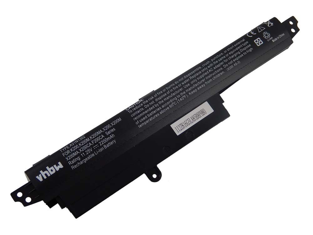 vhbw Ersatz für Asus A31LM9H, Laptop-Akku 0B110-00240100E, mAh 2200 1566-6868 A31N1302, A31LMH2