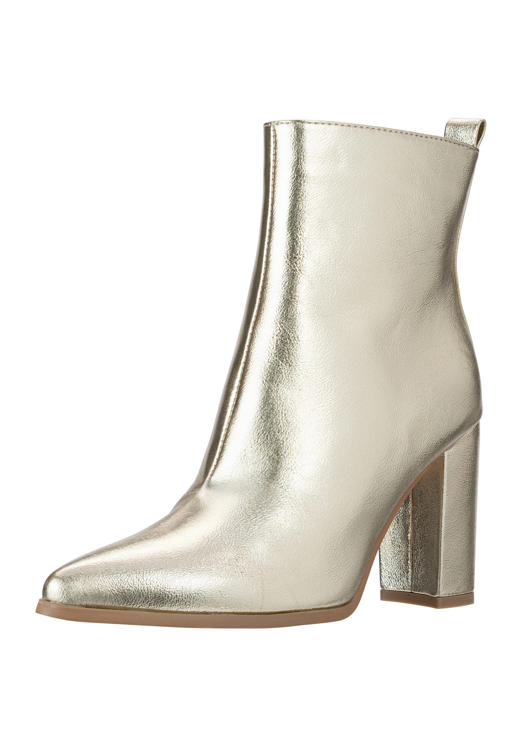 Salinyang Damen Ankle Boots mit Blockabsatz, cleanem Schaft & spitzer Form Stiefelette