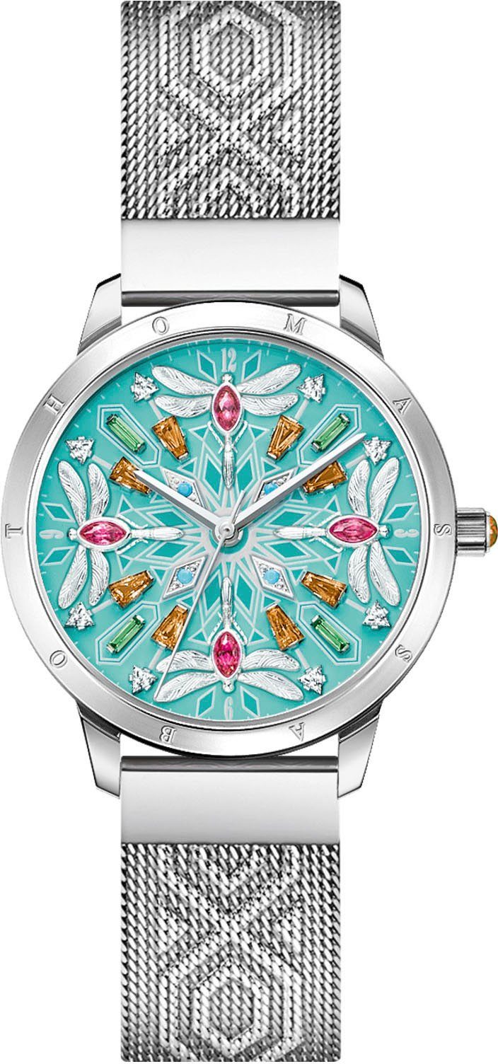 THOMAS SABO Quarzuhr KALEIDOSKOP LIBELLE, Damenuhr, Armbanduhr, Libellen-Design, Schmucksteine