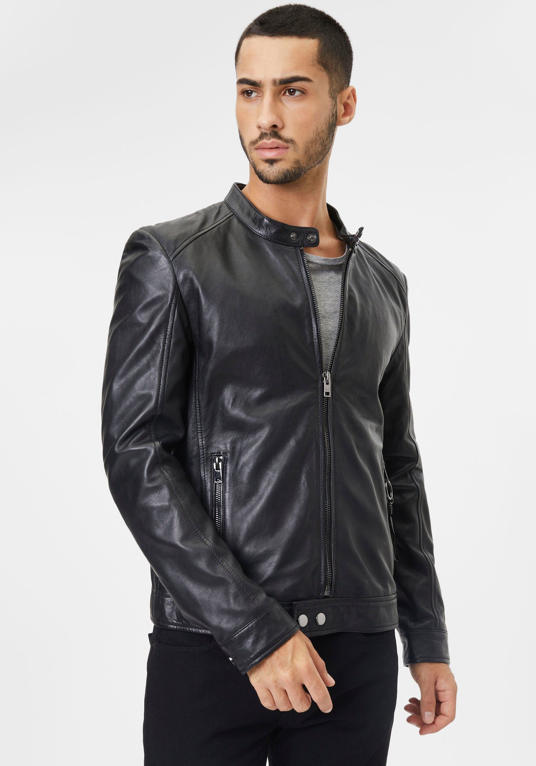 Mauritius Lederjacke G2MIgnacy SF mit Reißverschlusstaschen