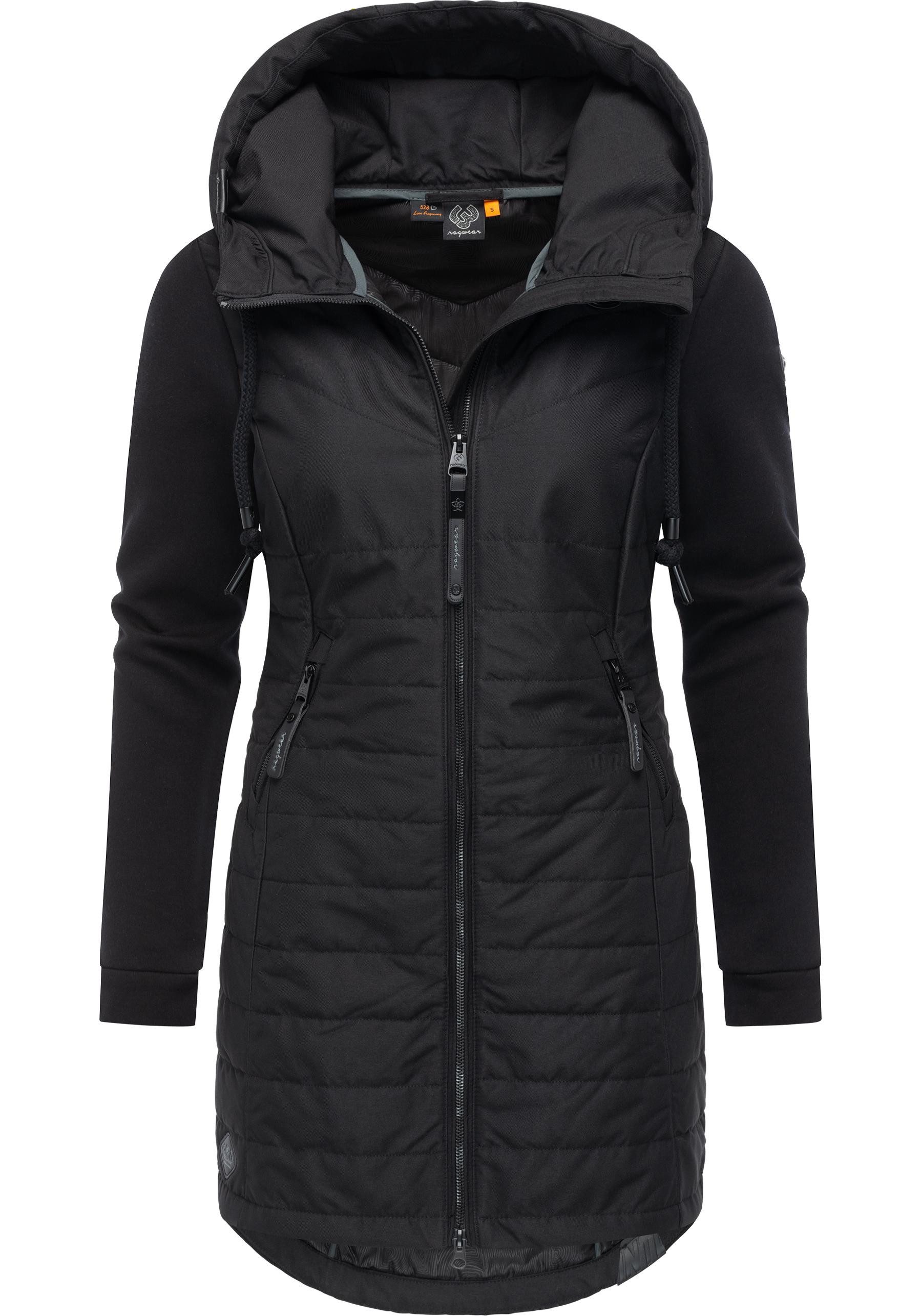 Ragwear Steppmantel Lucinda Long Mantel aus modernem Materialmix mit Kapuze günstig online kaufen
