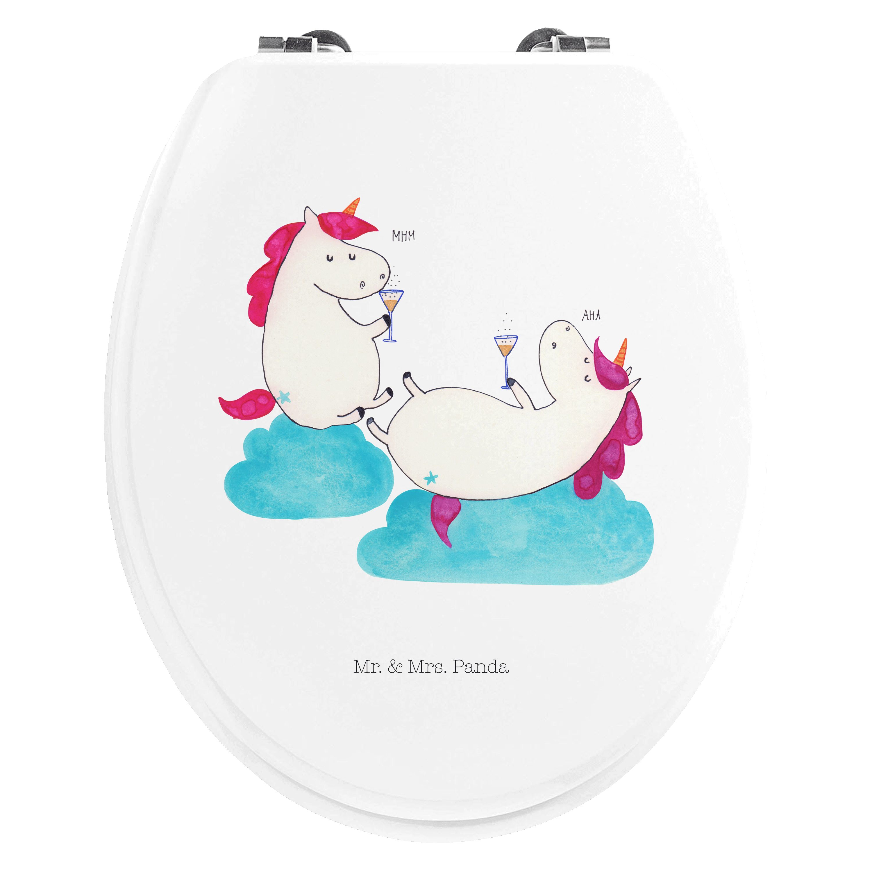WC-Sitz Einhorn Sekt - Weiß - Geschenk, Party, Einhorn Deko, Toilette, BFF, K