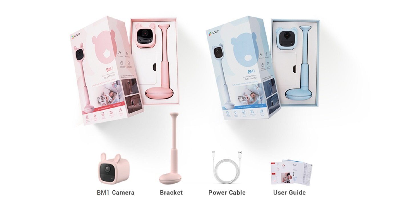 Musikwiedergabe Akkubetrieben, pink BM1 Babymonitor, Babyphone Rosa uvm. EZVIZ Video-Babyphone Smart