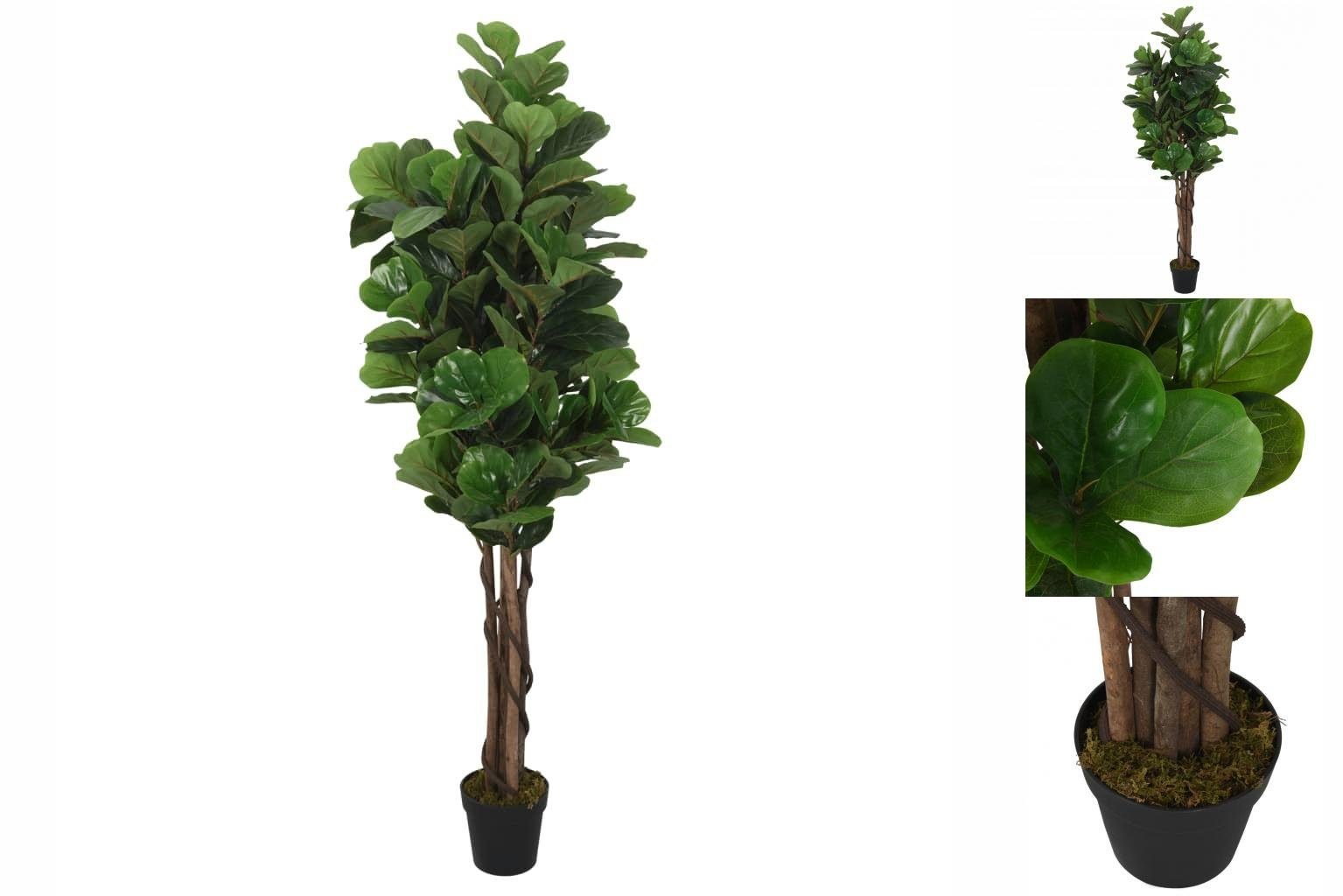 Künstliche Zimmerpflanze Feigenbaum Künstliche Pflanzen 134 Blätter 120 cm Grün, vidaXL, Höhe 0 cm