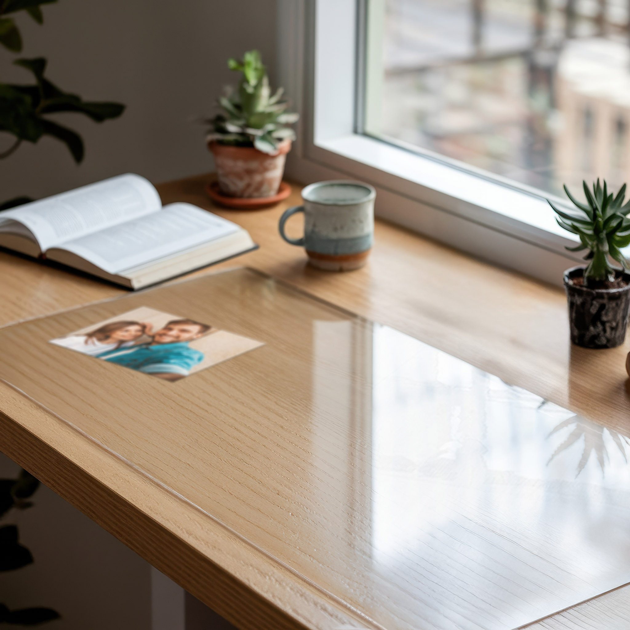 Tulup Schreibtischunterlage Transparente Schreibtischmatte,Tischmatte PVC,Schreibtisch Schutzfolie – Bild 5 von 5
