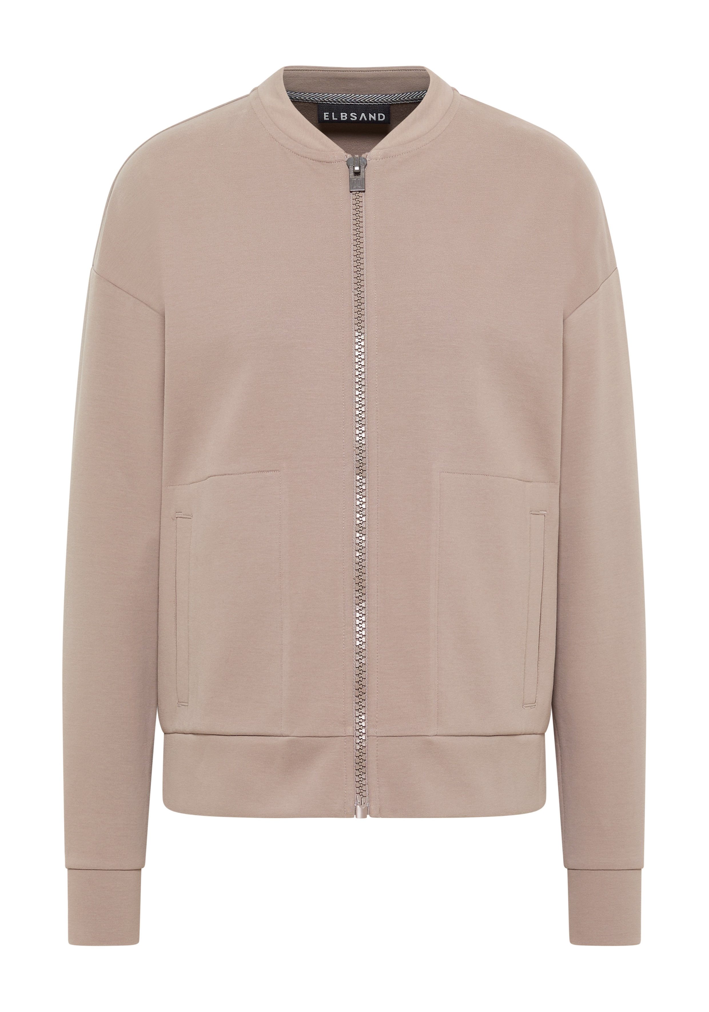 Elbsand Sweatjacke Enid Sweatjacke mit Blousonkragen und Leistentaschen