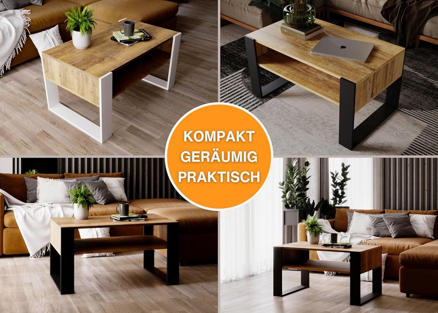 CraftPAK Wohnzimmertisch Wohnzimmer Tisch KARO92 Couchtisch günstig online kaufen