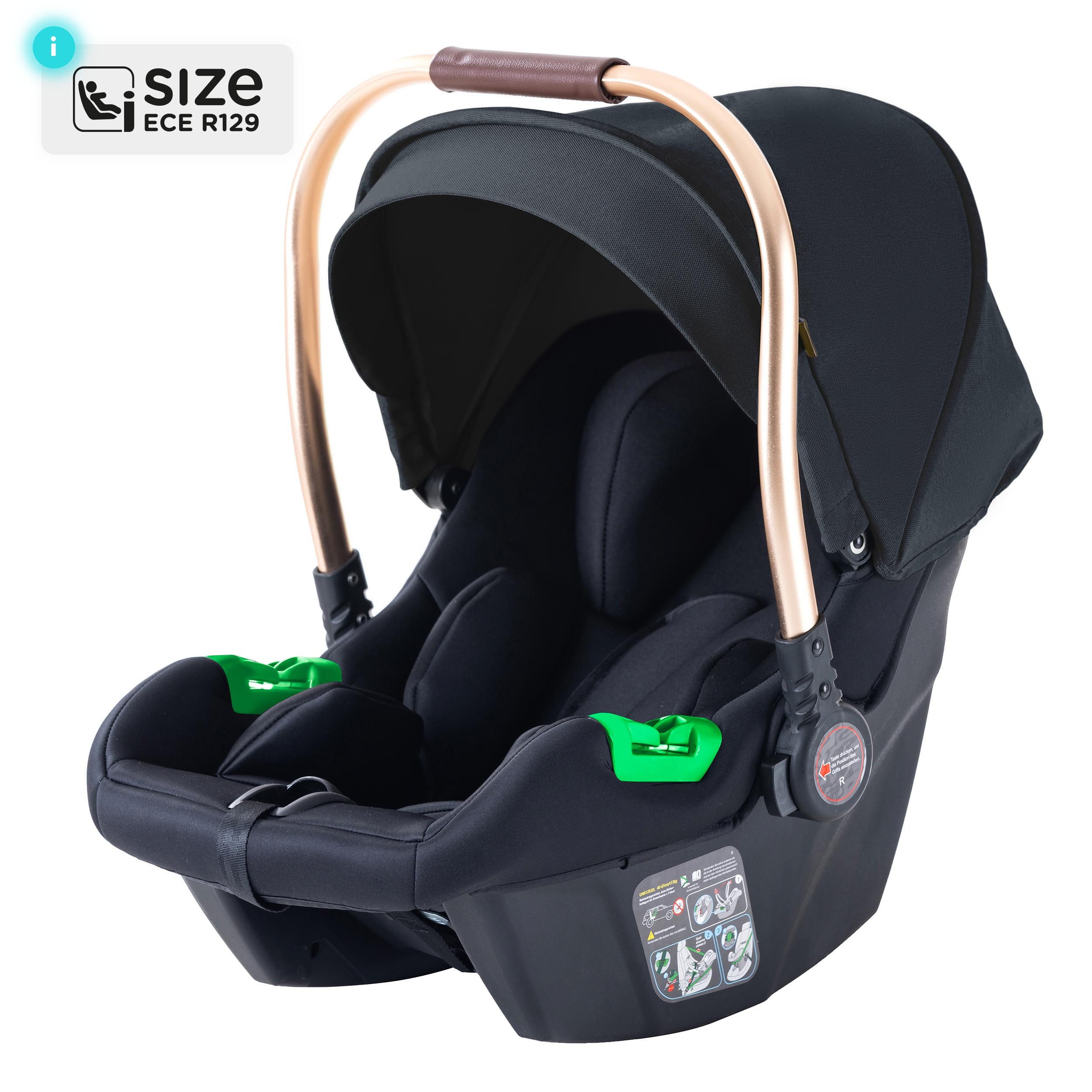 Daliya® Babyschale NEOMOVE i-Size Auto-Kindersitz für Babys – für NEOMOVE Kinderwagen, ab: ab Geburt, bis: 1,5 Jahre, ab: 40 cm, bis: 87 cm, i-Size Kindersitz für Baby, inklusive Lendenkissen