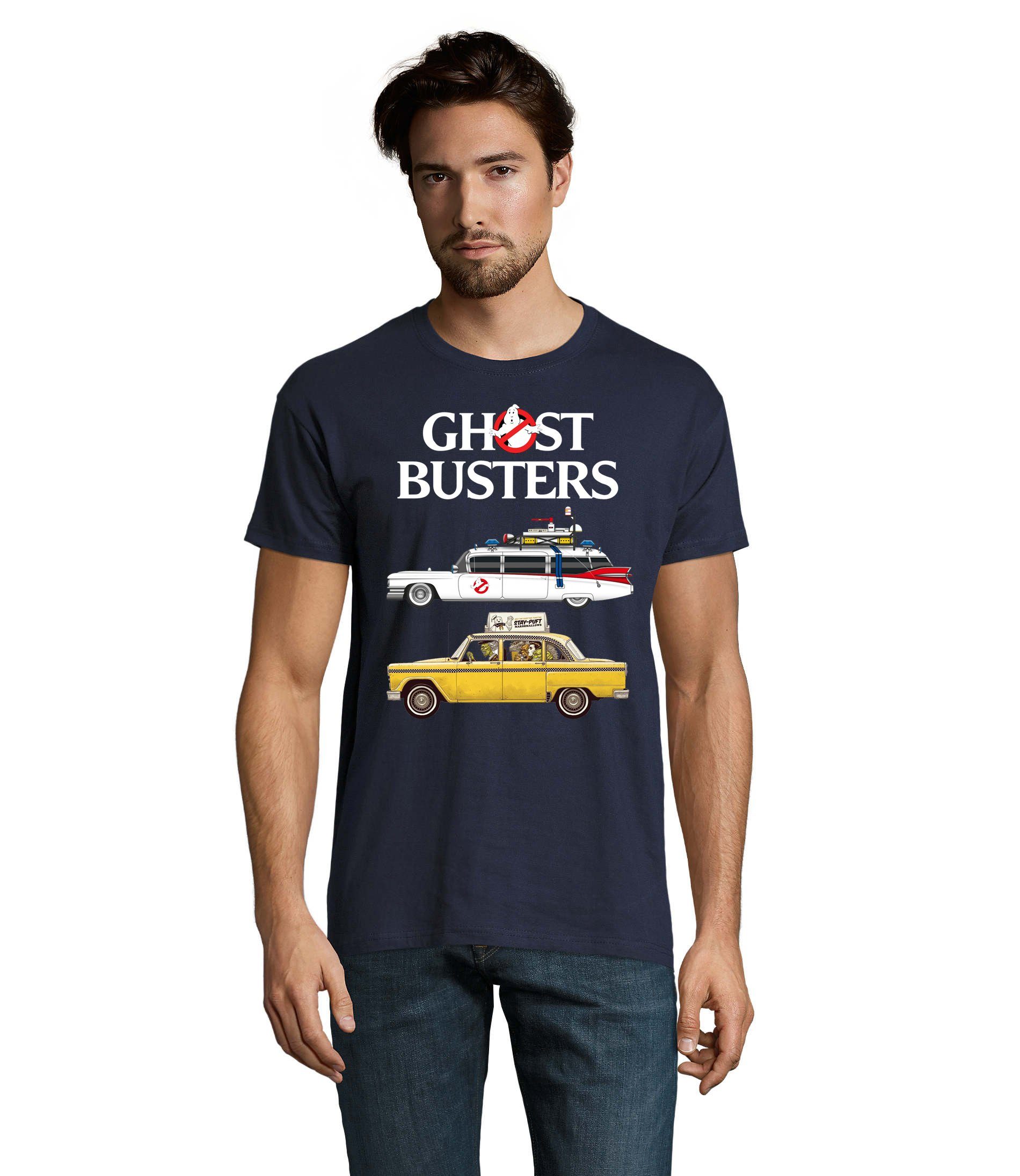 Blondie & Brownie T-Shirt Herren Ghostbusters Cars Auto Geisterjäger Geister Film Ghost Navyblau