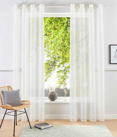 Gardine XANA, my home, Ösen (1 St), transparent, Polyester, Voile, Bestseller, einfarbig, 1 Schal, pflegeleicht, unifarben