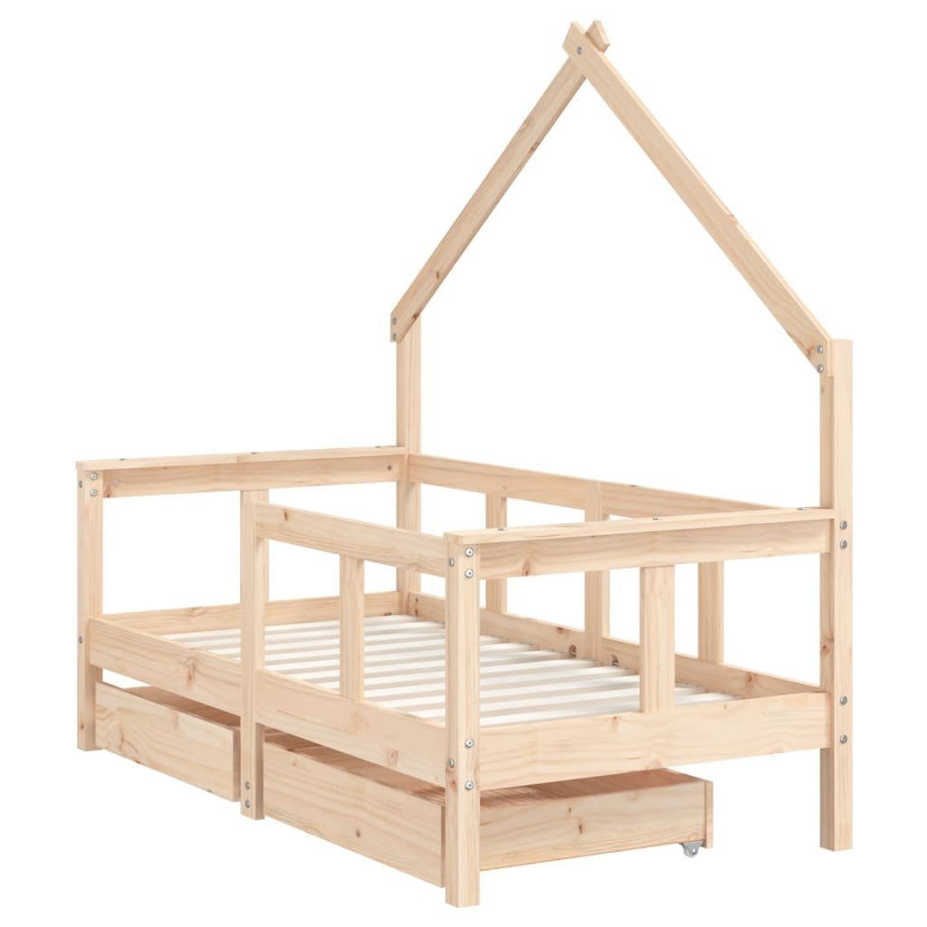 vidaXL Kinderbett 70 x 140 cm Kinderbett mit Schubladen 70x140 cm Massivholz Kiefer