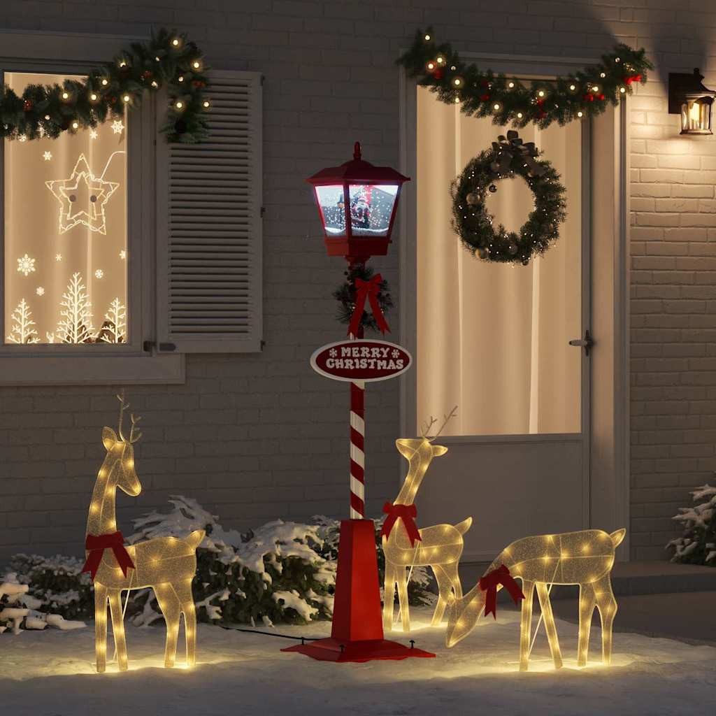 vidaXL Christbaumschmuck Weihnachtsstraßenlampe mit Laterne Rot 40.5x40.5x1 günstig online kaufen
