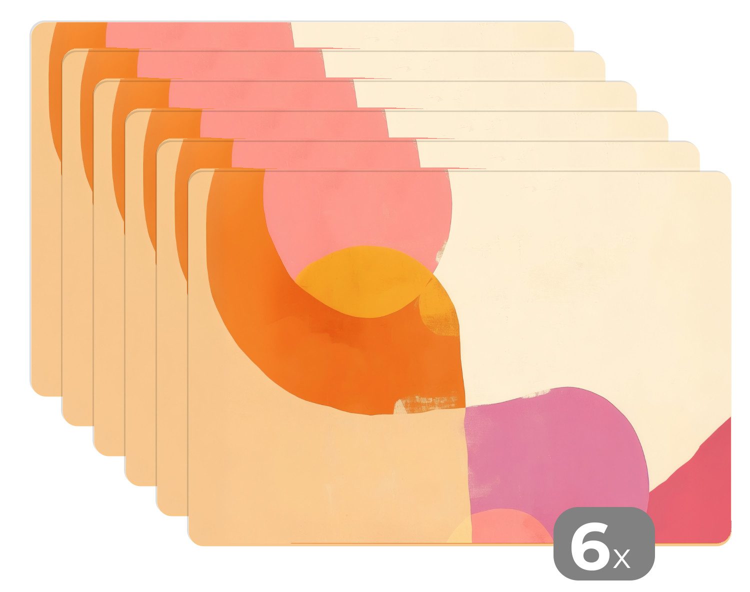 MuchoWow Platzset Formen - Abstrakt - Farbenfroh, (6-St), Platzsets, Tischset, Abwaschbar, Tischsets, Platzdeckchen