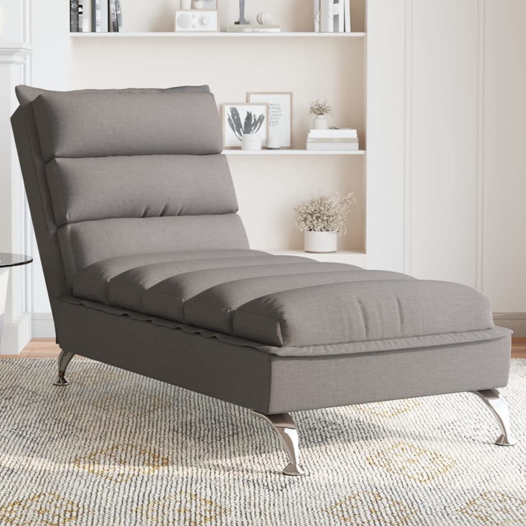 vidaXL Chaiselongue Chaiselongue mit Kissen Taupe günstig online kaufen