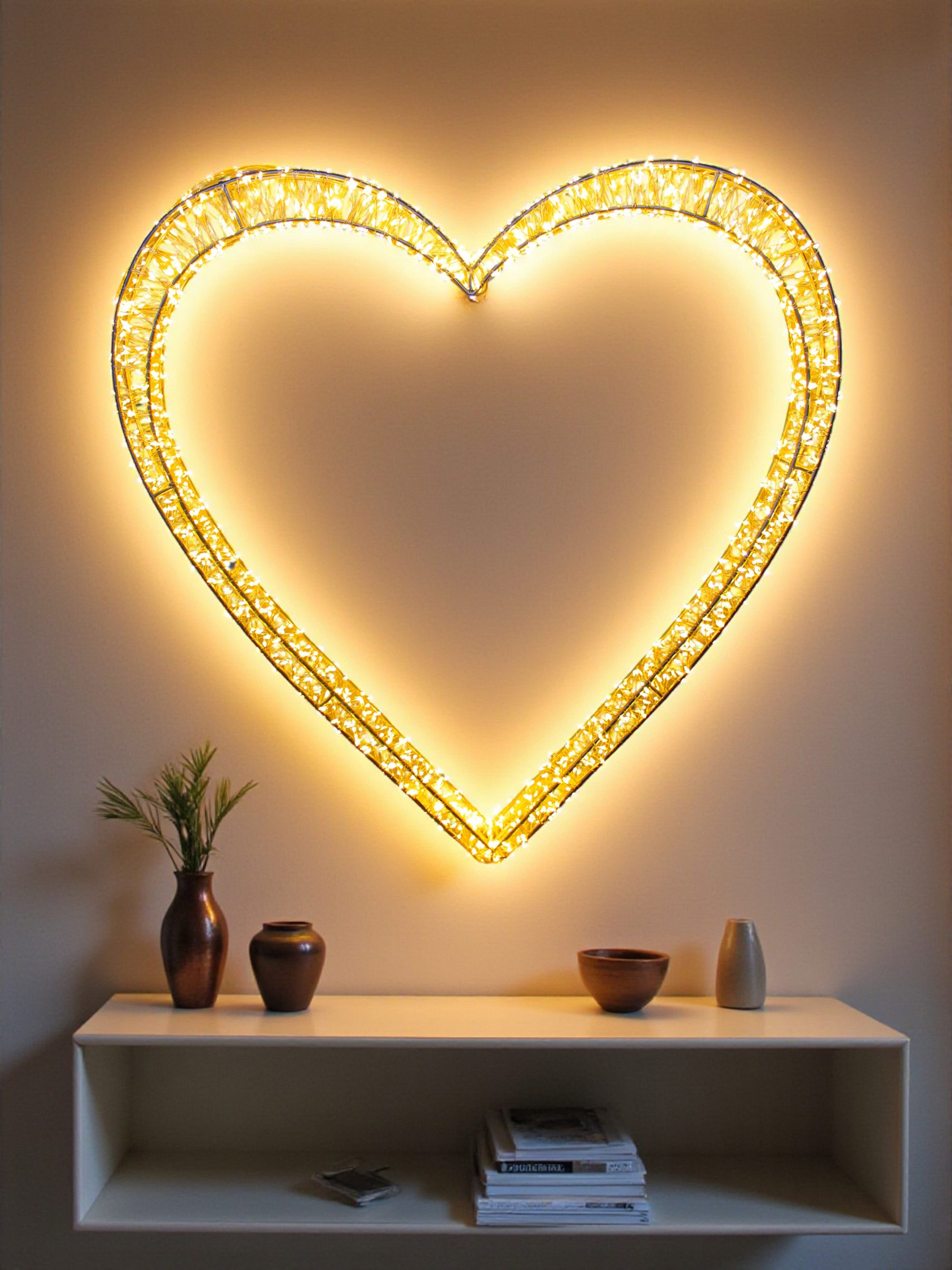 Arnusa LED Dekolicht Leuchtherz 62x60x5cm 1440 LED LED Herz Leuchtkranz XL, günstig online kaufen