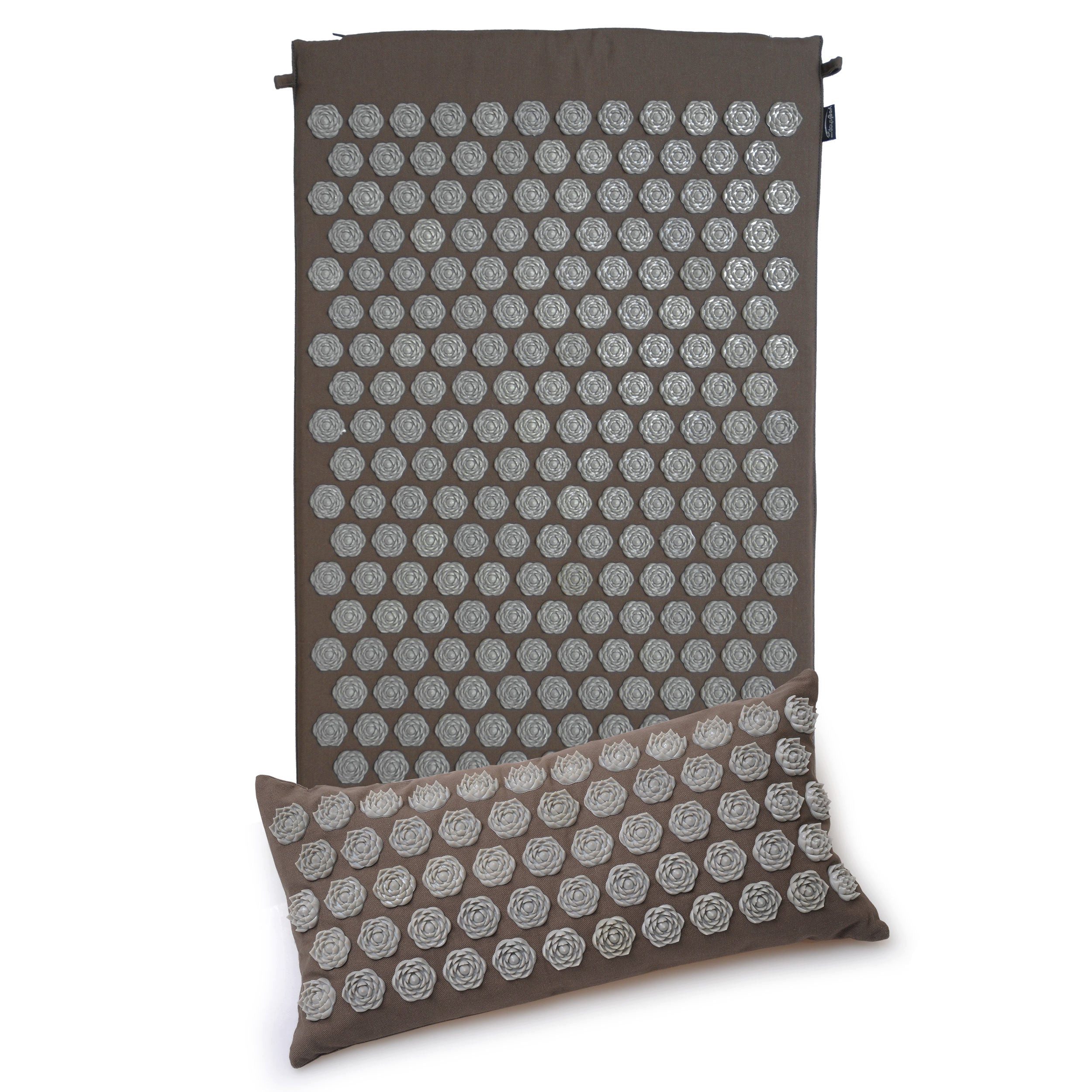 Yogishop Akupressurmatte Akupressur-Set (Kissen + Matte) - lotus blossom (Akupressur-Matte, Akupressur-Kissen, 2-St., Akupressur-Matte, Akupressur-Kissen), Akupressurmatte & Kissen Set für Entspannung und Schmerzlinderung