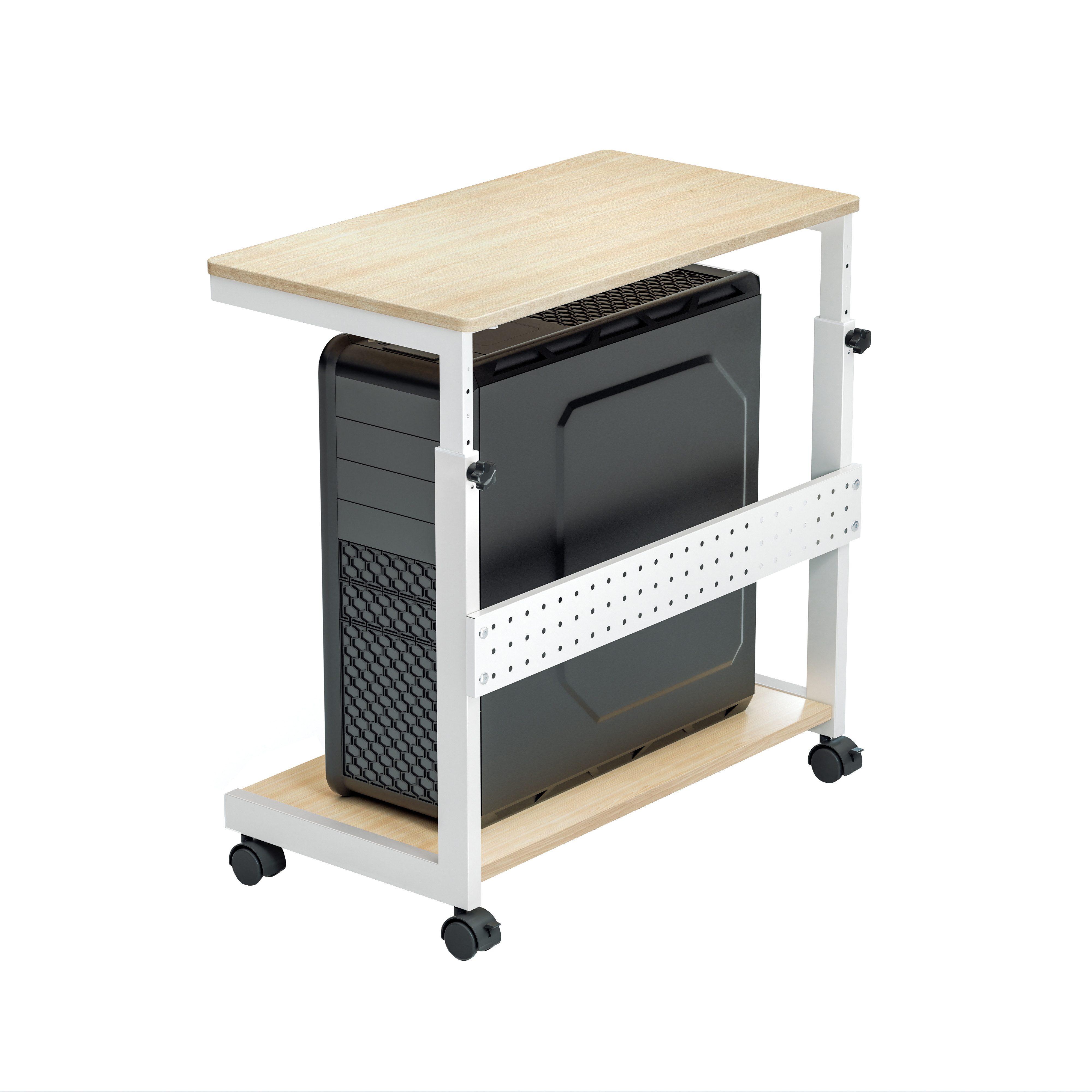 EE EUREKA ERGONOMIC PC-Schrank PC Ständer Höhenverstellbarer Computer Tower mit Rollen für Computer (1 St), Universal verstellbare, mit Maus Pad, Beistelltisch, für Gehäuse/CPU