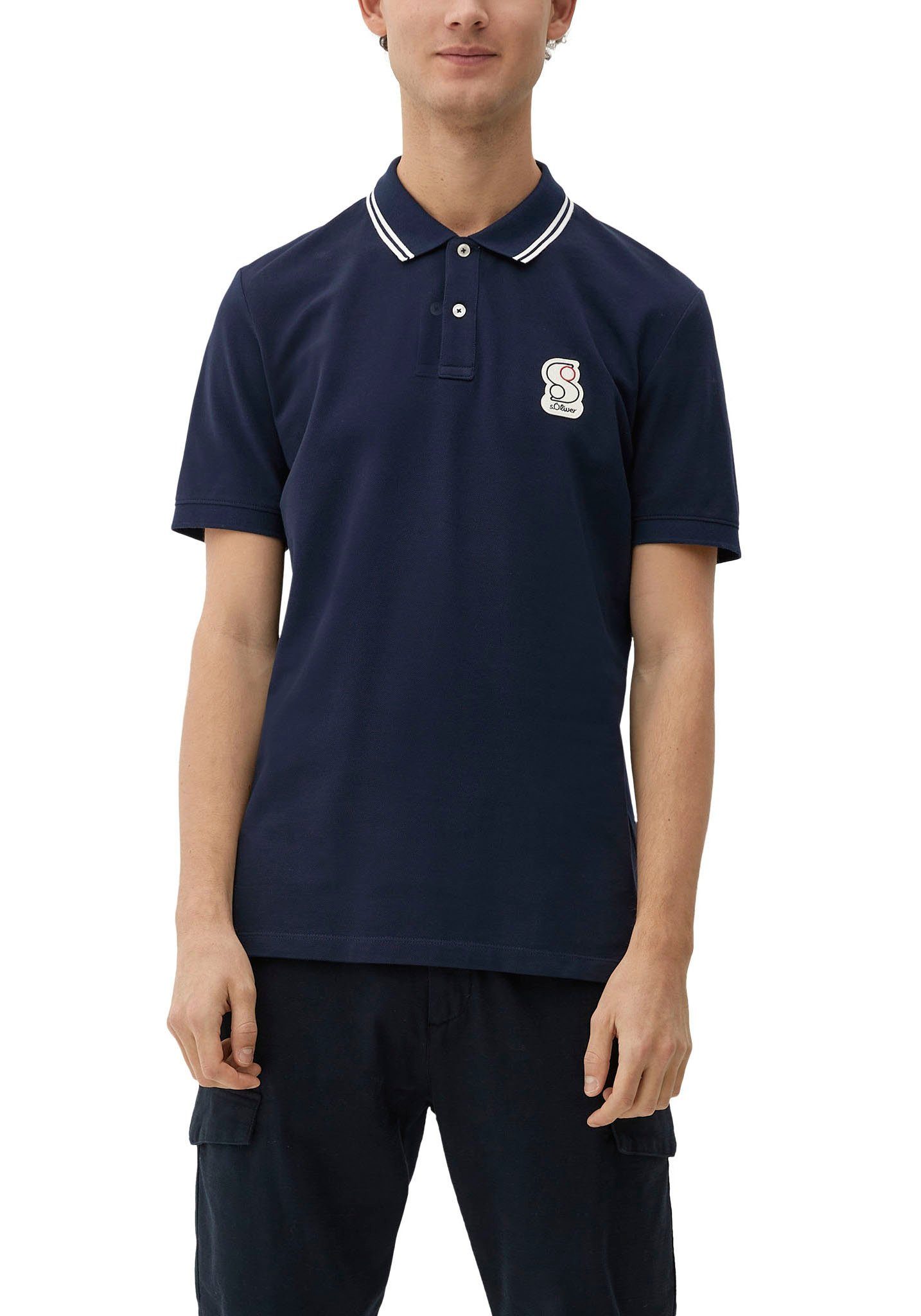 s.Oliver Poloshirt mit Labelpatch blue