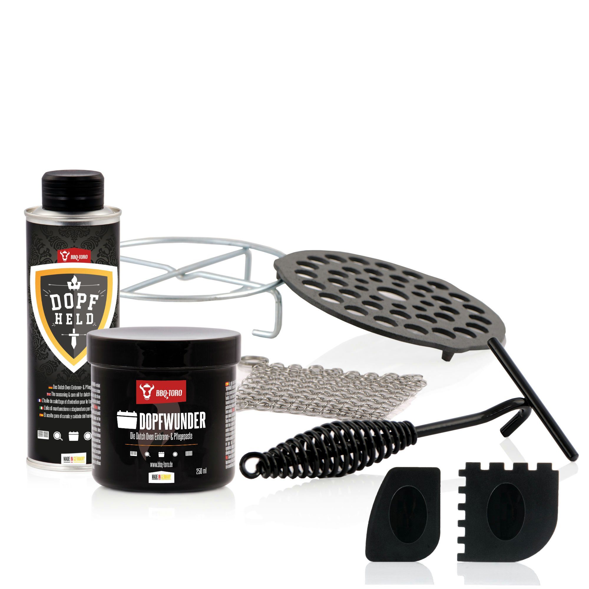 BBQ-Toro Grillrost 8-teiliges Zubehör Set für Dutch Oven