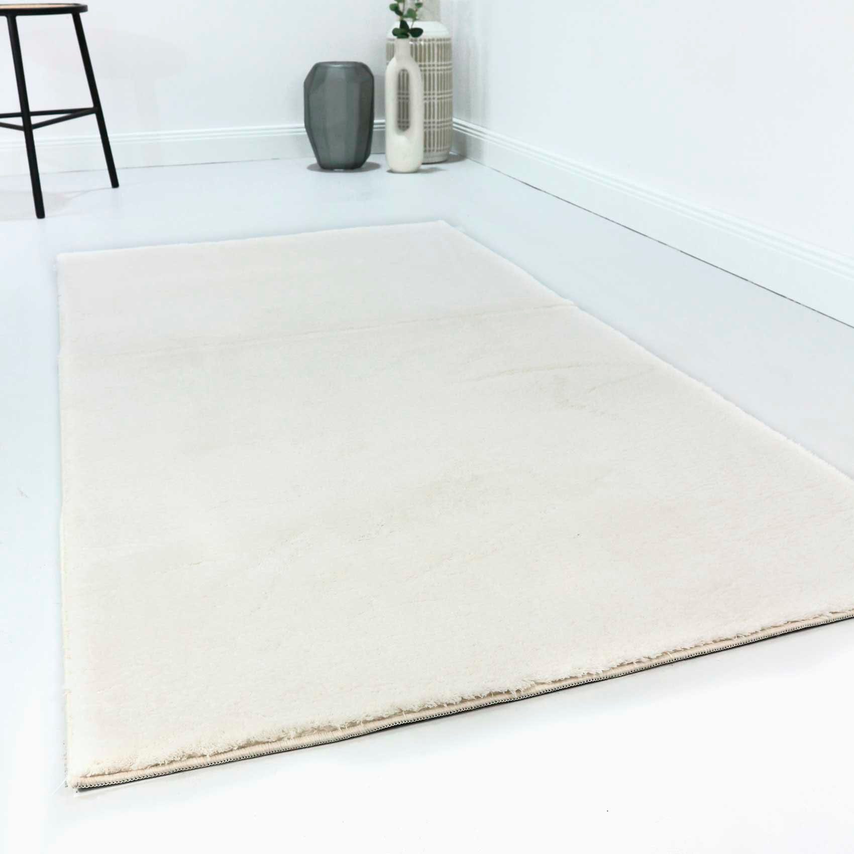 Homie Living Teppich Lago, rechteckig, Höhe: 19 mm, Kurzflor, Uni Farben, ideal im Wohnzimmer & Schlafzimmer