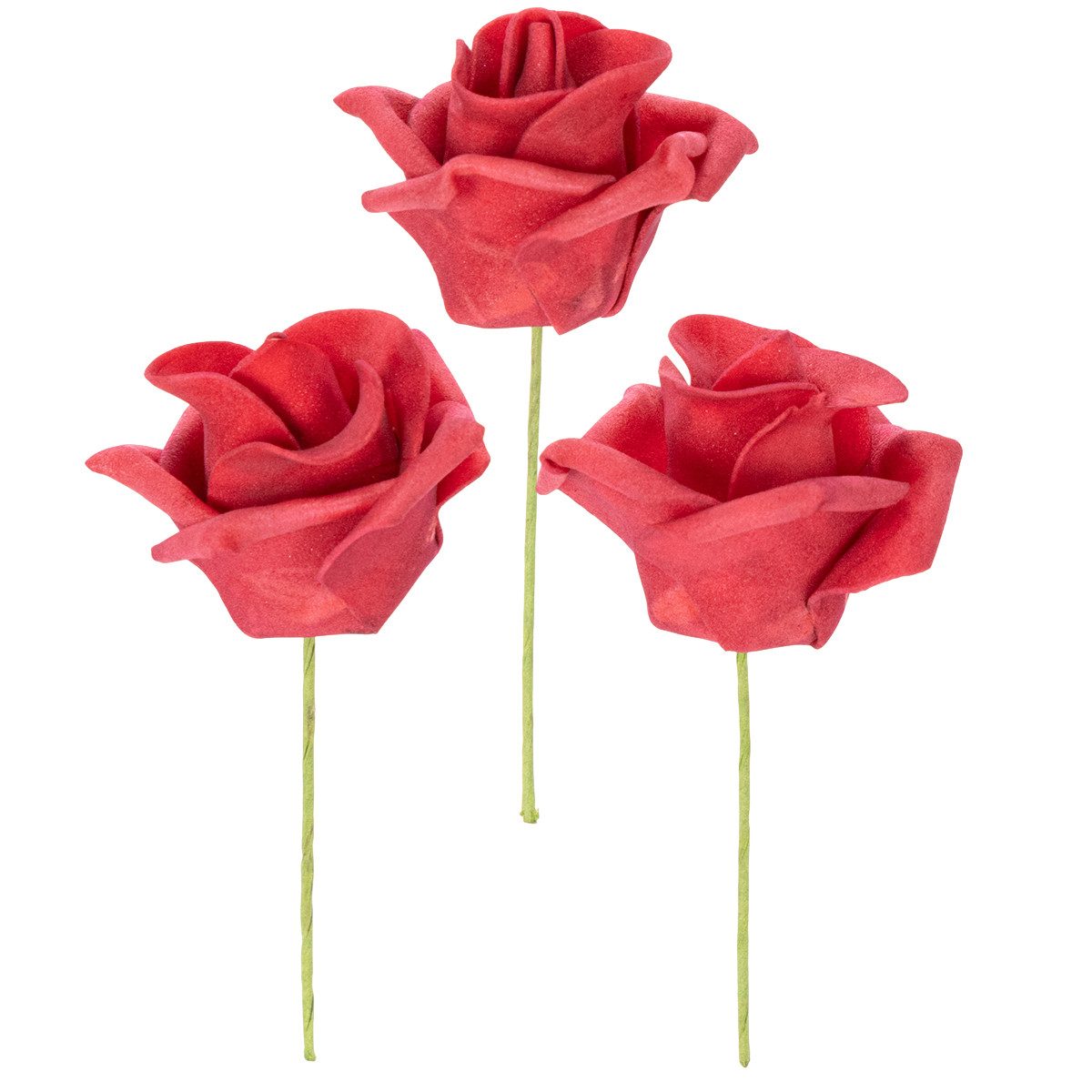 Kunstblume Kunstblume Rose mit filigranem Stiel für Dekorationen und, 100 Stück, Florists Products, Höhe 10 cm