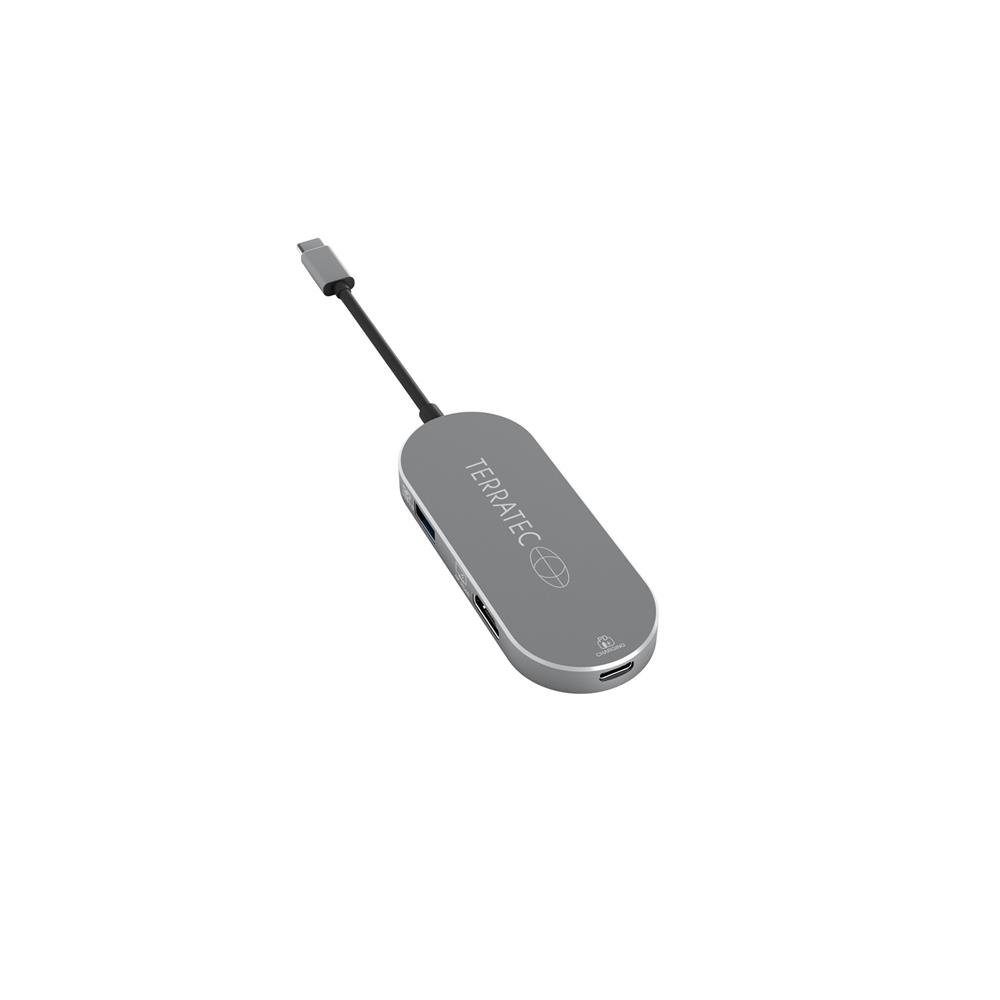 Terratec CONNECT C5 Dockingstation (USB Type-C Adapter mit USB-C PD HDMI 2x  USB3.0 Card Reader Notebook Laptop Mac, silber, Apple Macbook, USB-C  Dockingstation, Aluminium Gehäuse)