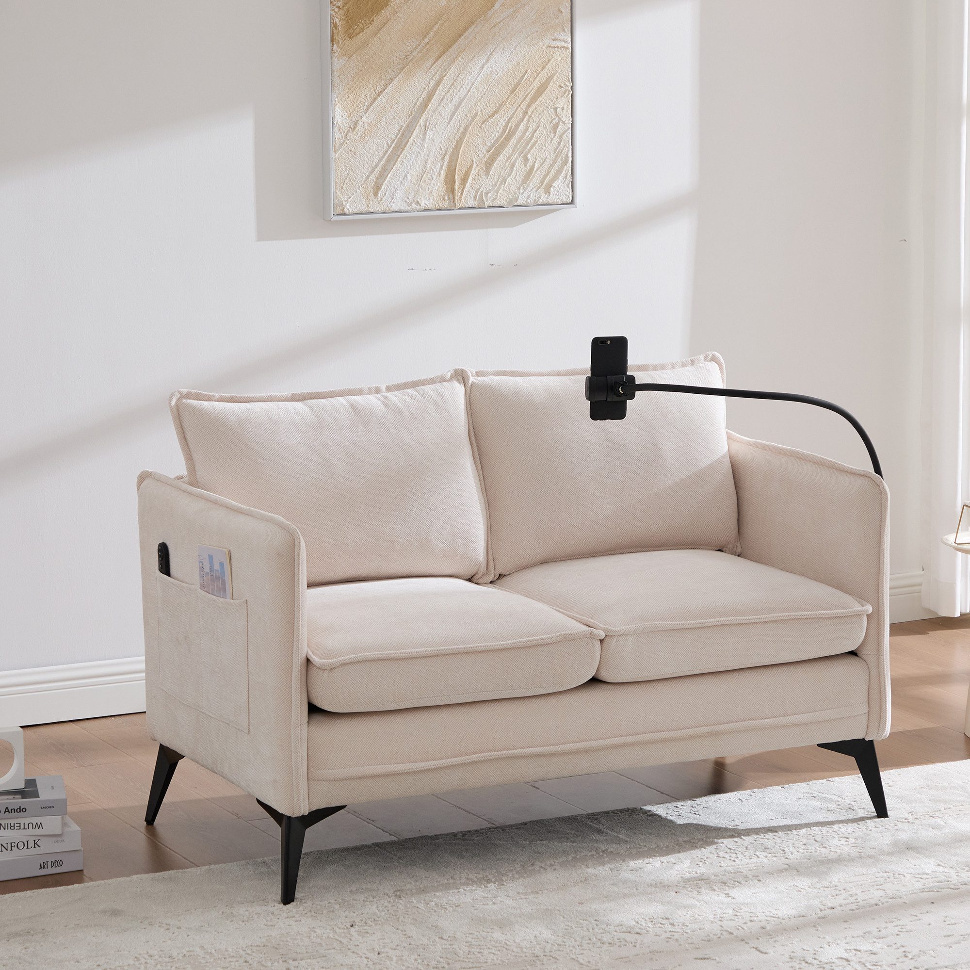 KLAM HOME Sofa Modernes Doppelsofa Kleines Stoffsofa Sessel mit Lagerung Se günstig online kaufen