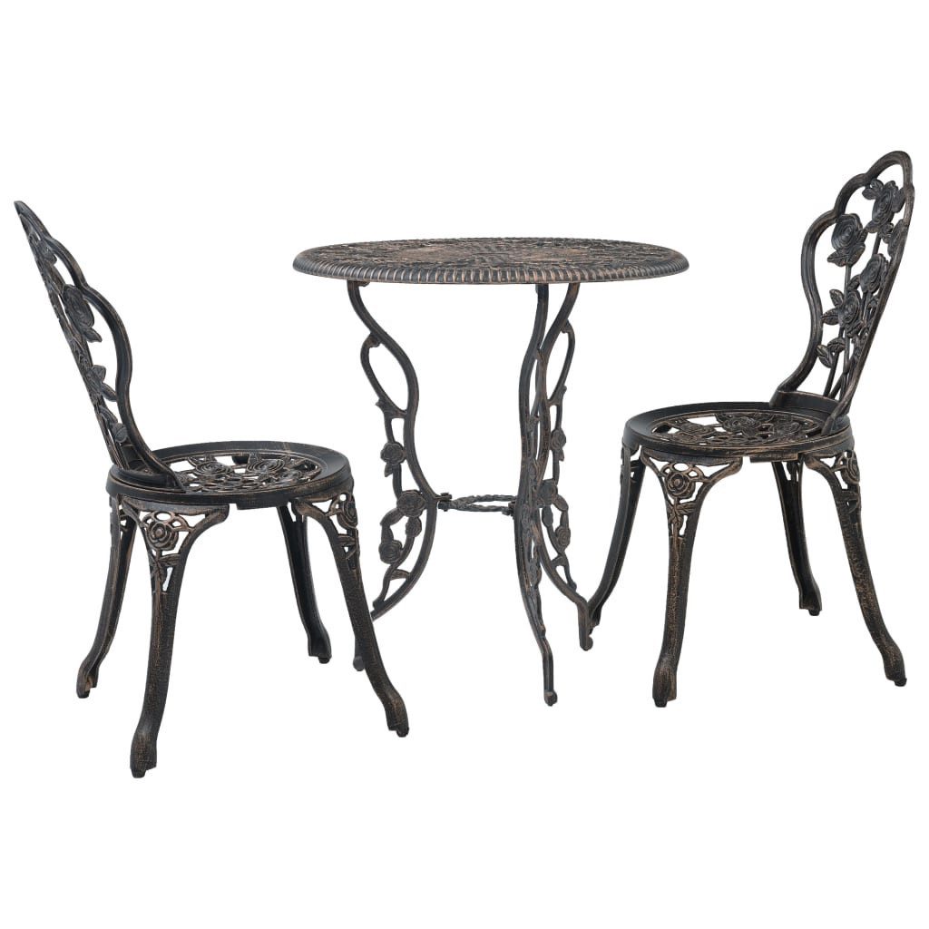 vidaXL Gartenlounge-Set 3-tlg. Bistro-Set Aluminiumguss, (3-tlg)
