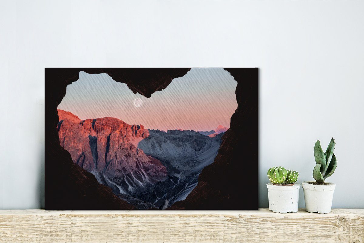 cm Höhle Leinwandbilder, Sonnenuntergang St), Leinwandbild Wanddeko, von aus, Wandbild Aufhängefertig, 30x20 der (1 OneMillionCanvasses®