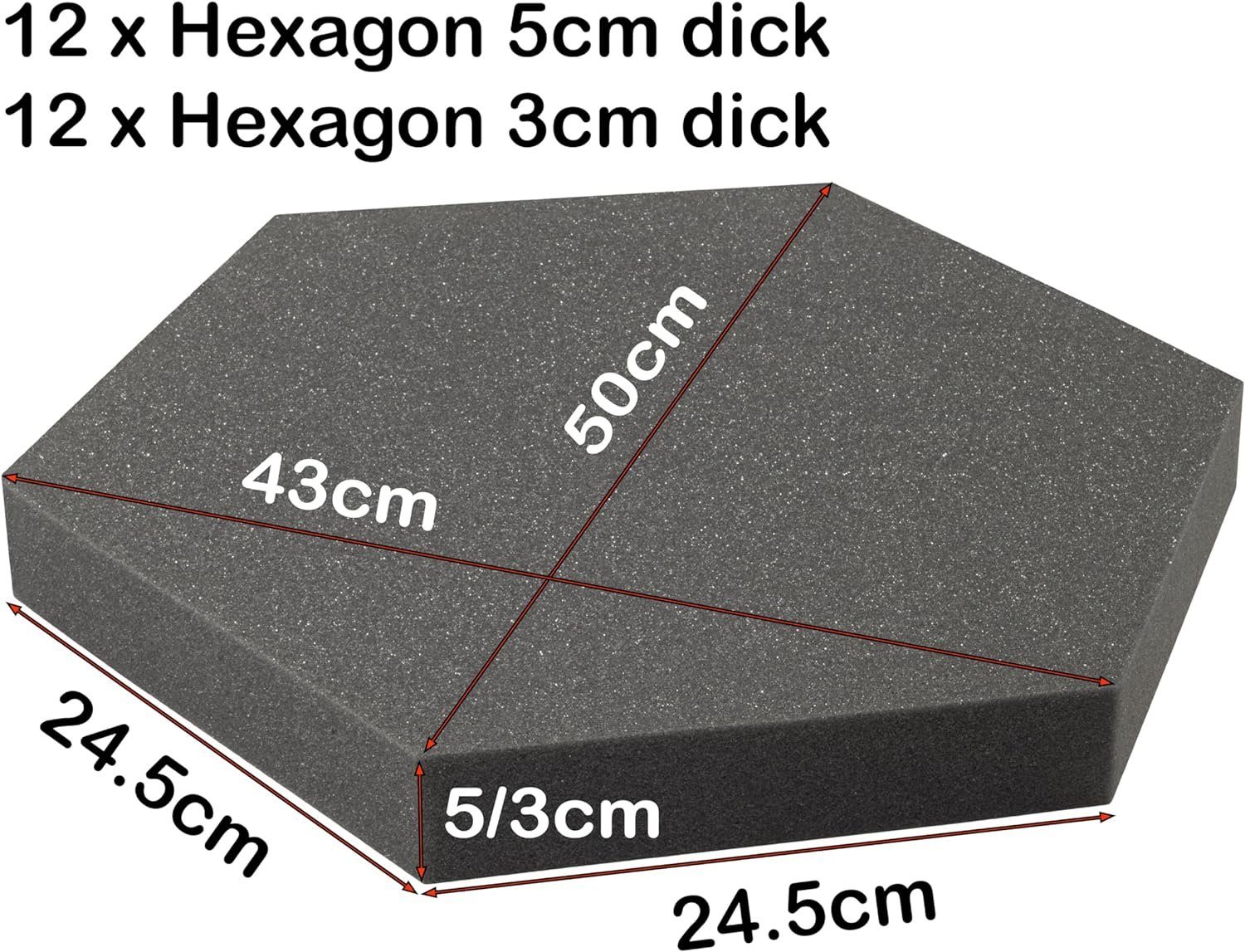 sunnypillow Akustikplatte Hexagon Akustikschaumstoff 50 x günstig online kaufen