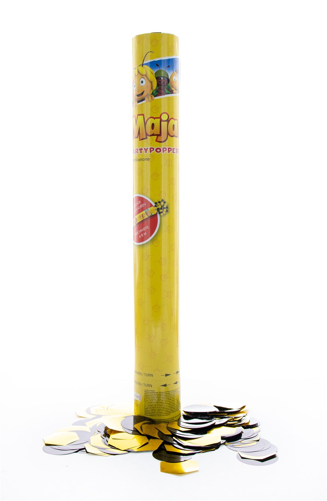 Party Factory Konfetti Biene Maja Party Popper 40 cm mehrfarbig, Effekt bis zu 8 Meter Höhe