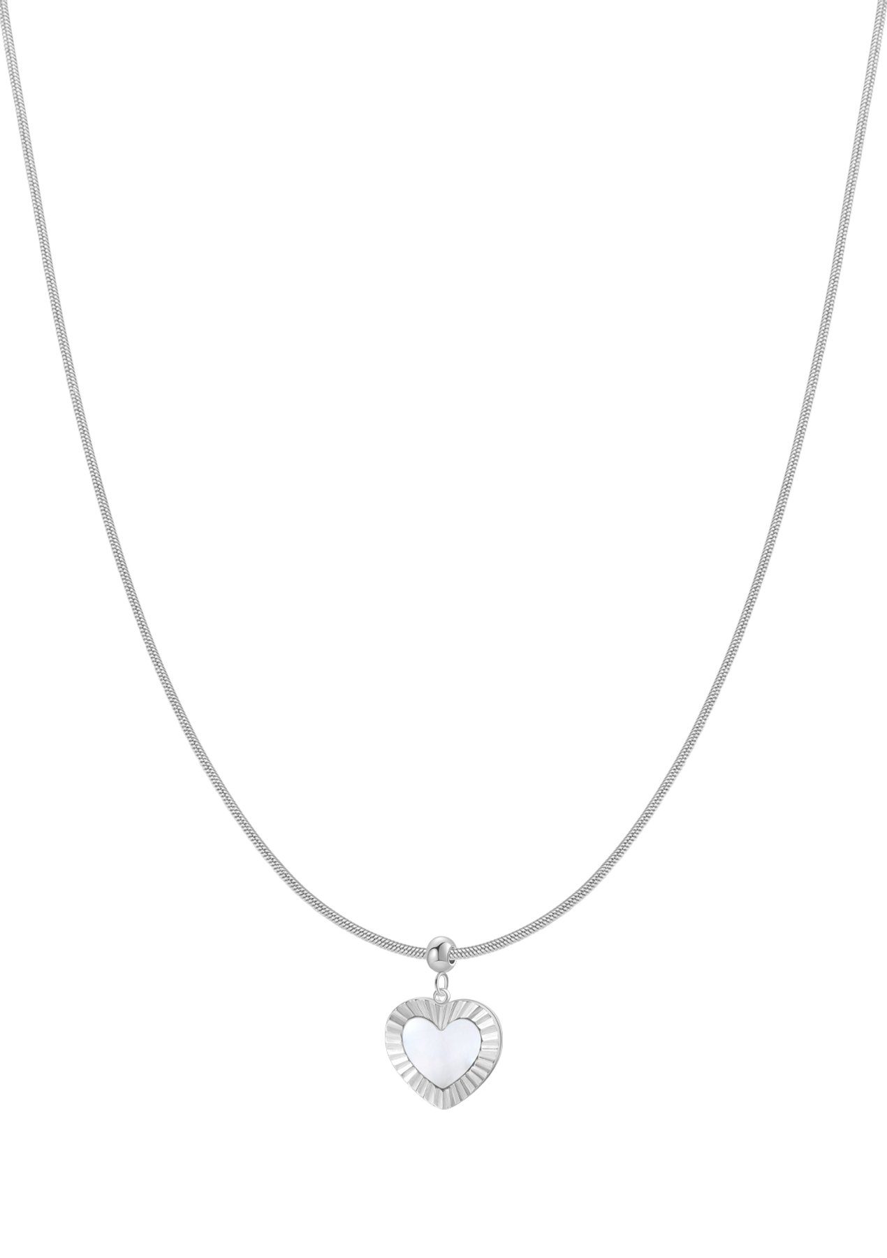 Hey Happiness Lange Kette Edelstahl Damen Herz 18K Gold Roségold, Perlmutt günstig online kaufen