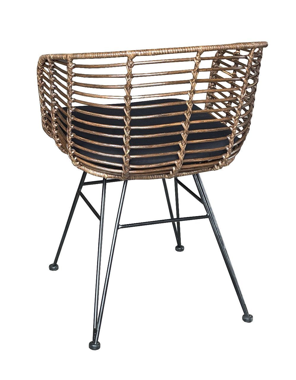 WOLF MÖBEL Esszimmerstuhl BALI Eisenstuhl CEKO Armlehne mit Rattan inkl. Ki günstig online kaufen