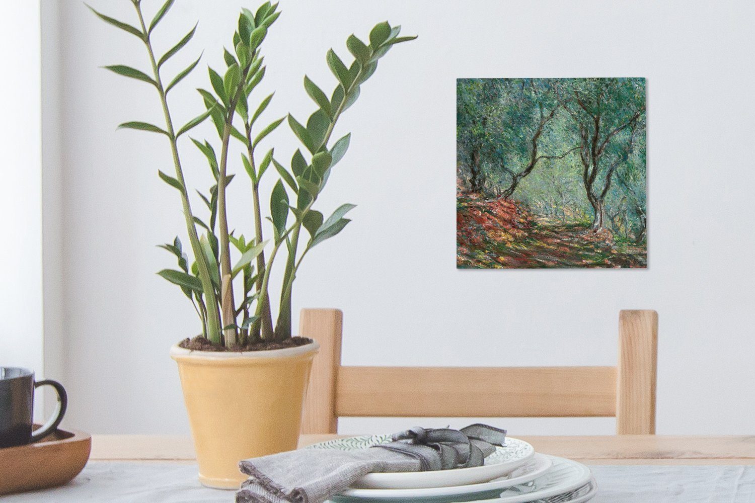 OneMillionCanvasses® Leinwandbild Olivenbaumholz im Garten (1 Monet, Gemälde Moreno Leinwand Claude von von für St), Wohnzimmer Schlafzimmer Bilder 