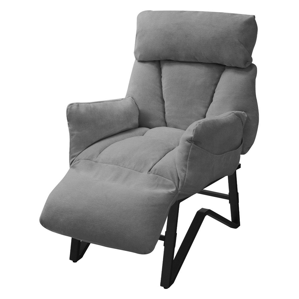 ML-DESIGN Loungesessel Sessel mit Liegefunktion & Fußablage Relaxsessel bequem für Wohnzimmer, Fernsehsessel mit verstellbarer Rückenlehne Armlehnen Lesesessel Grau