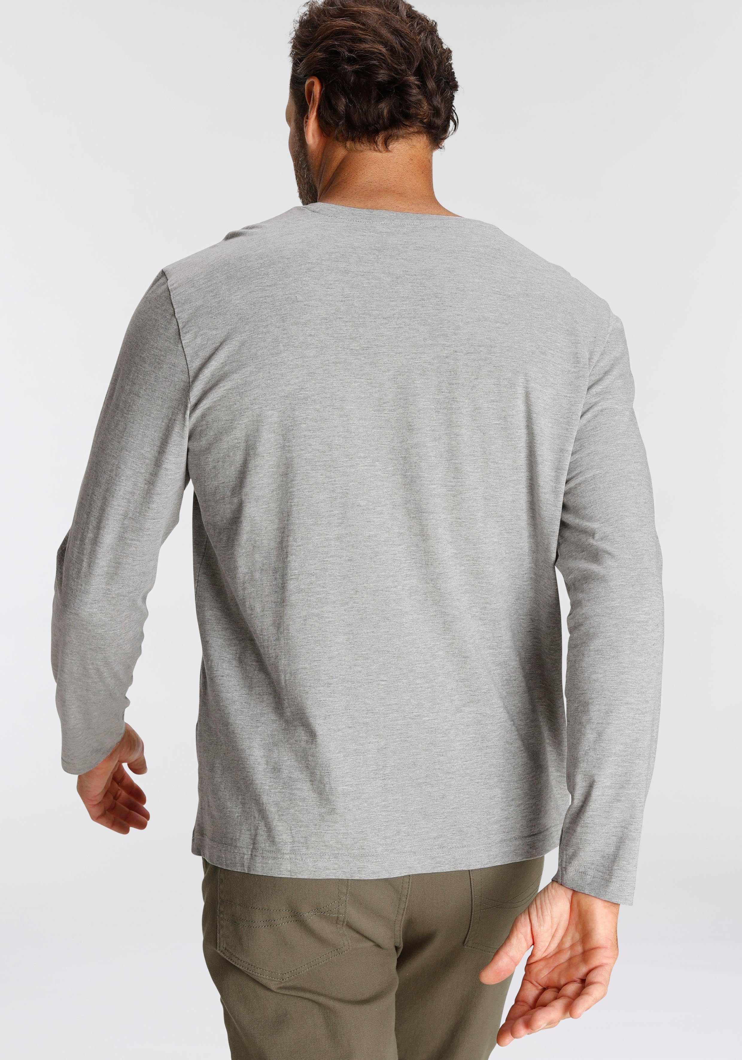 Man's World Langarmshirt neue Farbe ! (3er-Pack) Langarm, unifarben, aus Baumwolle, im 3er-Pack – Bild 5 von 5