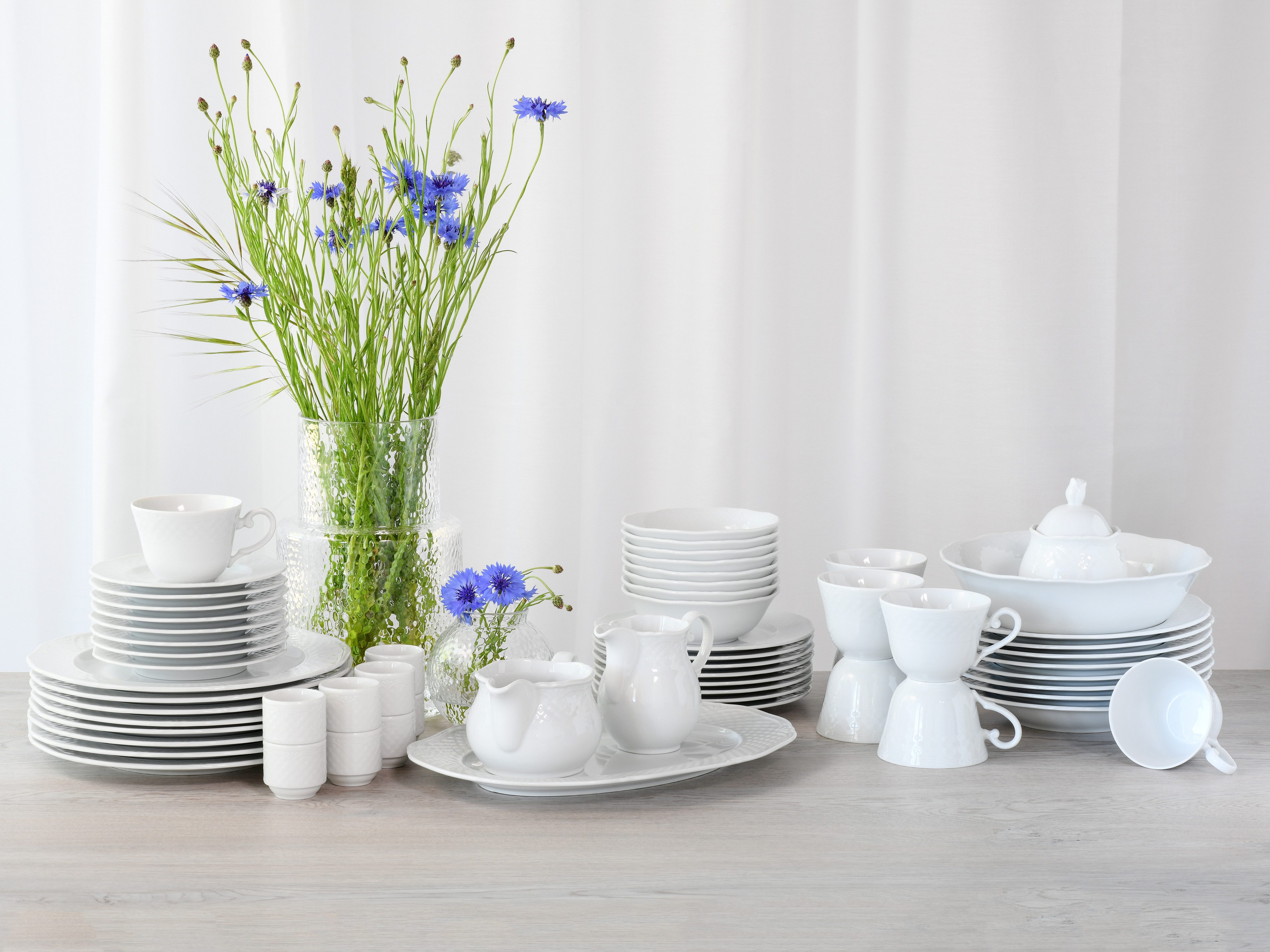creaTable Kombiservice Geschirr-Set Arianne (61-tlg), 8 Personen, Porzellan, Service, weiß, klassische, Form, 61 Teile, für 8 Personen – Bild 3 von 5