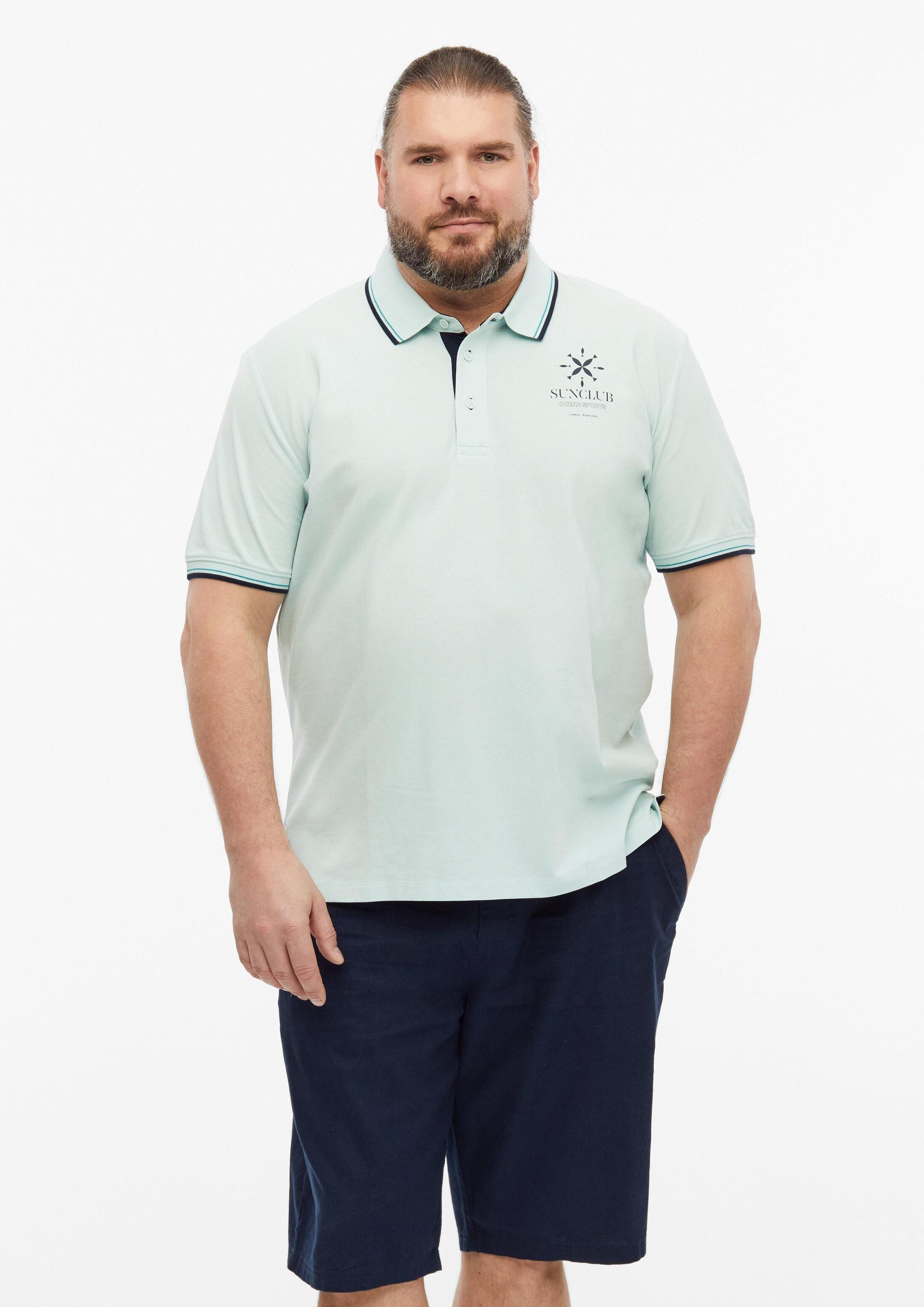 s.Oliver Kurzarmshirt Polo-Shirt Poloshirt aus Baumwollpiqué mit Kontrast-Details