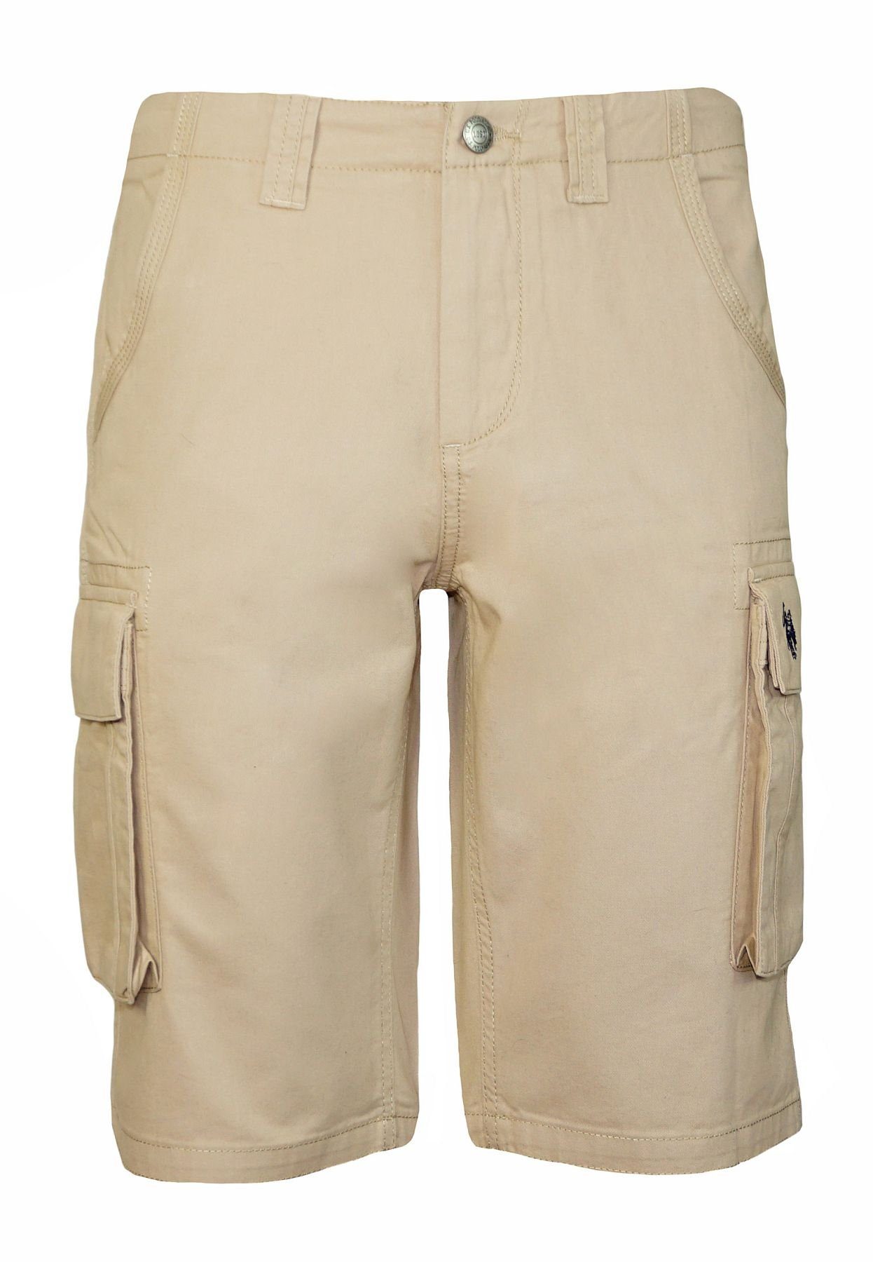 U.S. Polo Assn Cargoshorts Shorts kurze Cargo Hose ELFRED mit großen beige