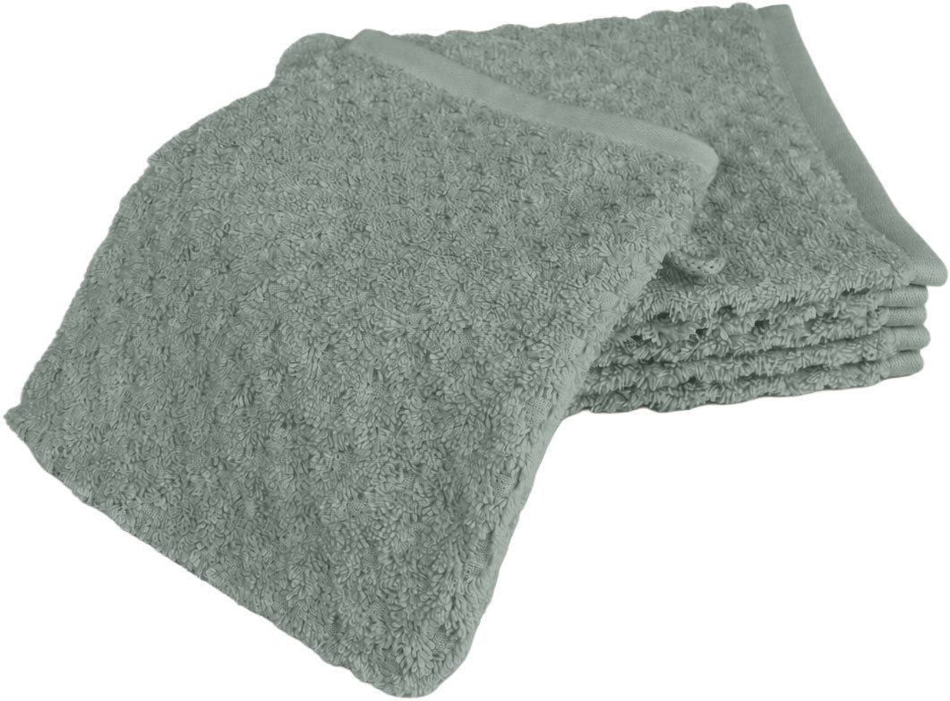 OTTO home Waschlappen Corrin, 6 Premium Waschlappen, 500 gr/m², 16x22cm, (6-St), 100% Baumwolle, mit Struktur, weich, 5 Jahre Garantie
