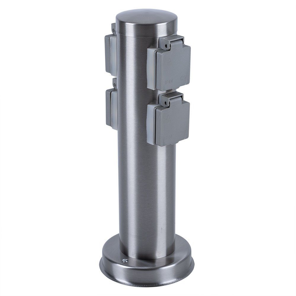 Nordlux Gartensteckdose, Außensteckdose Stromverteiler Gartensteckdose 4-fach Edelstahl H 35cm