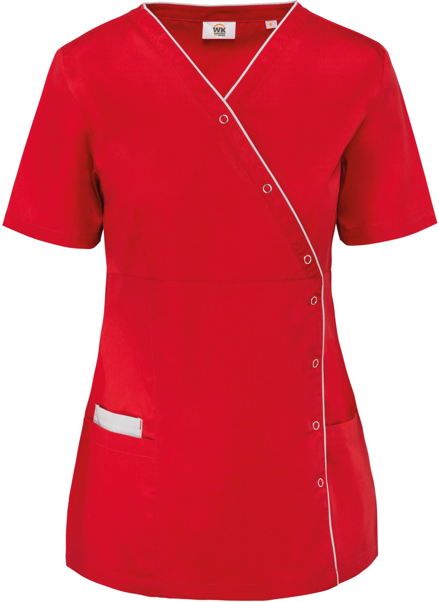 WK. Designed To Work Kittelschürze Damenkittel aus Baumwollpolyester mit Druckknöpfen